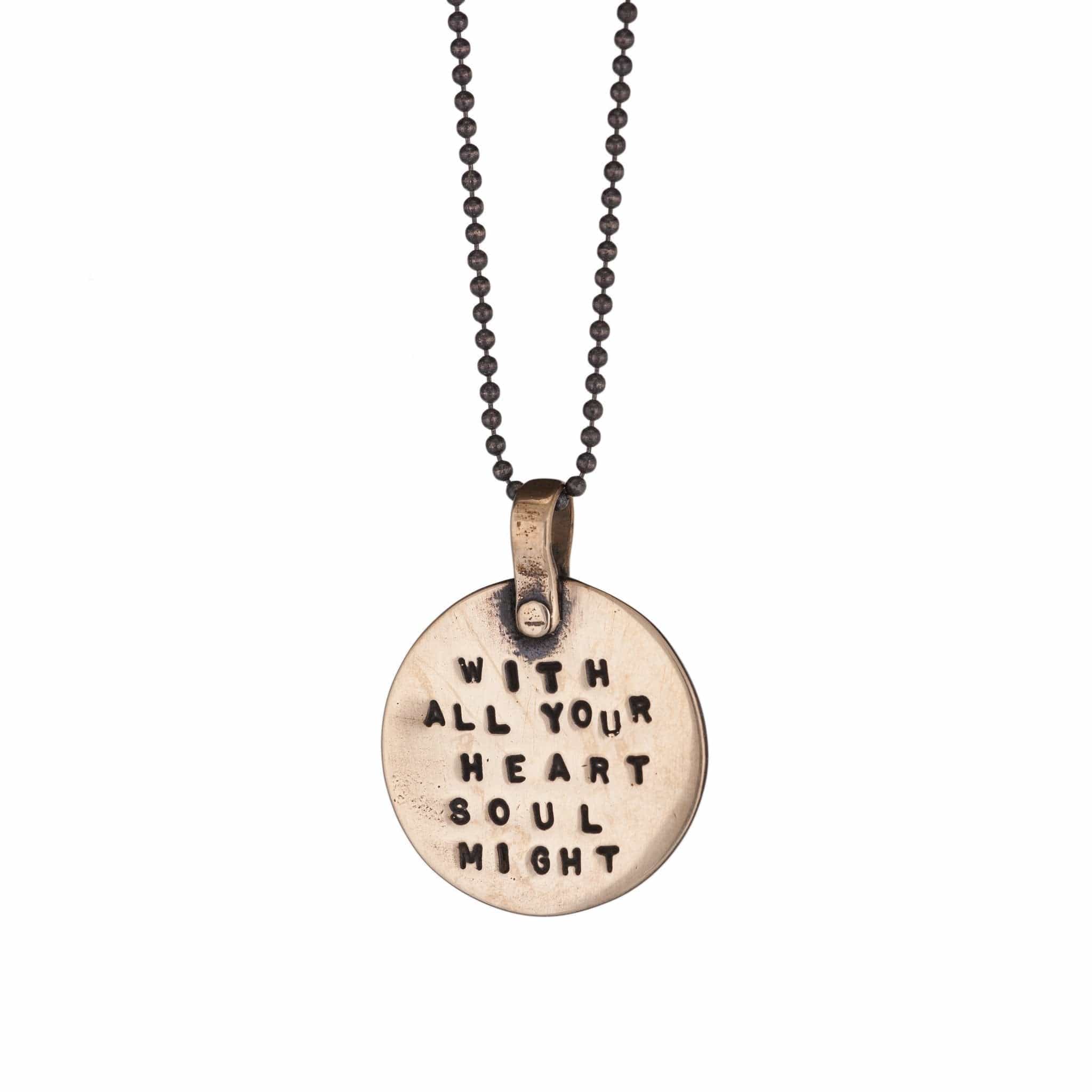 With All Your Heart, With All Your Soul, With All Your Might Necklace by Marla Studio - Bronze、mySite、topwebapps