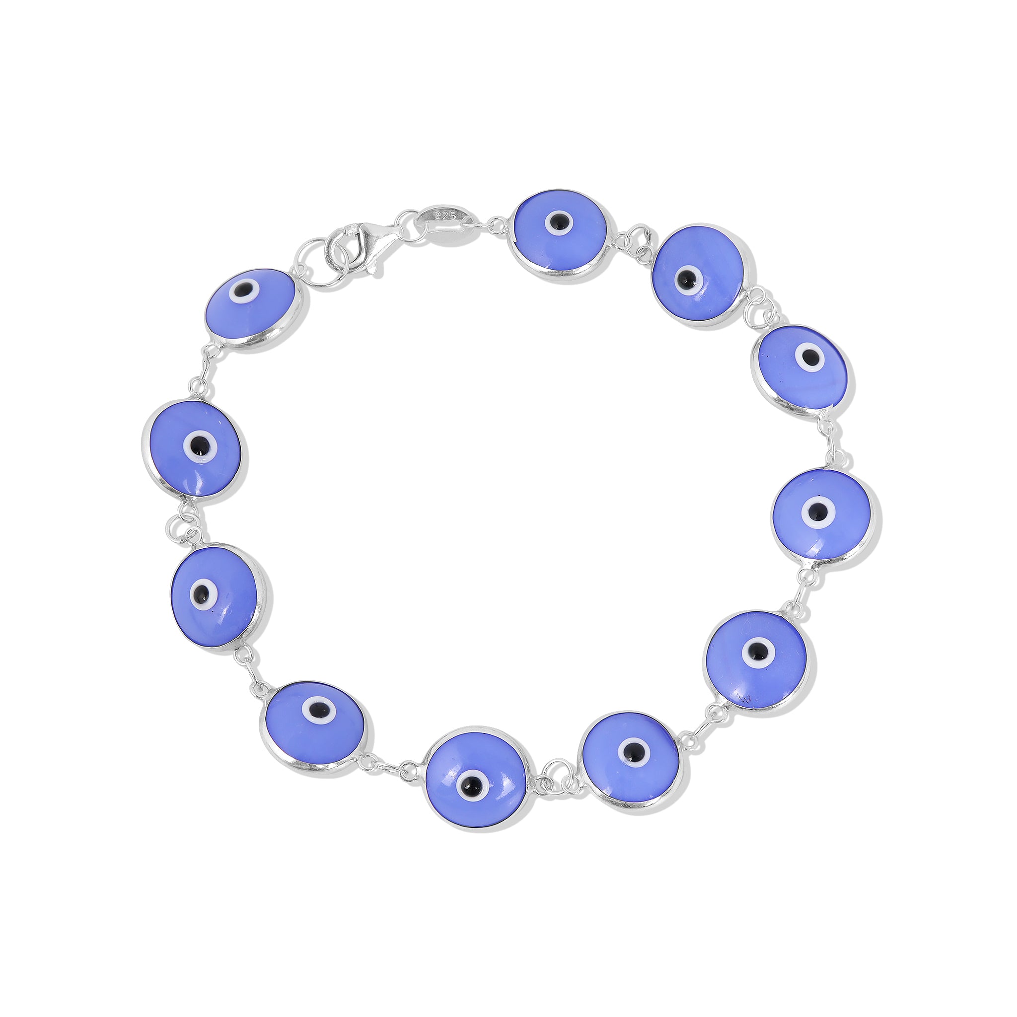 Sterling Silver Colorful Evil Eye Bracelet / DIS0014、mySite、dreamappss