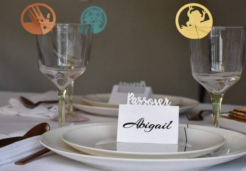 Passover 10 Plagues Wine Glass Decorations - Set of 10、mySite、topwebapps