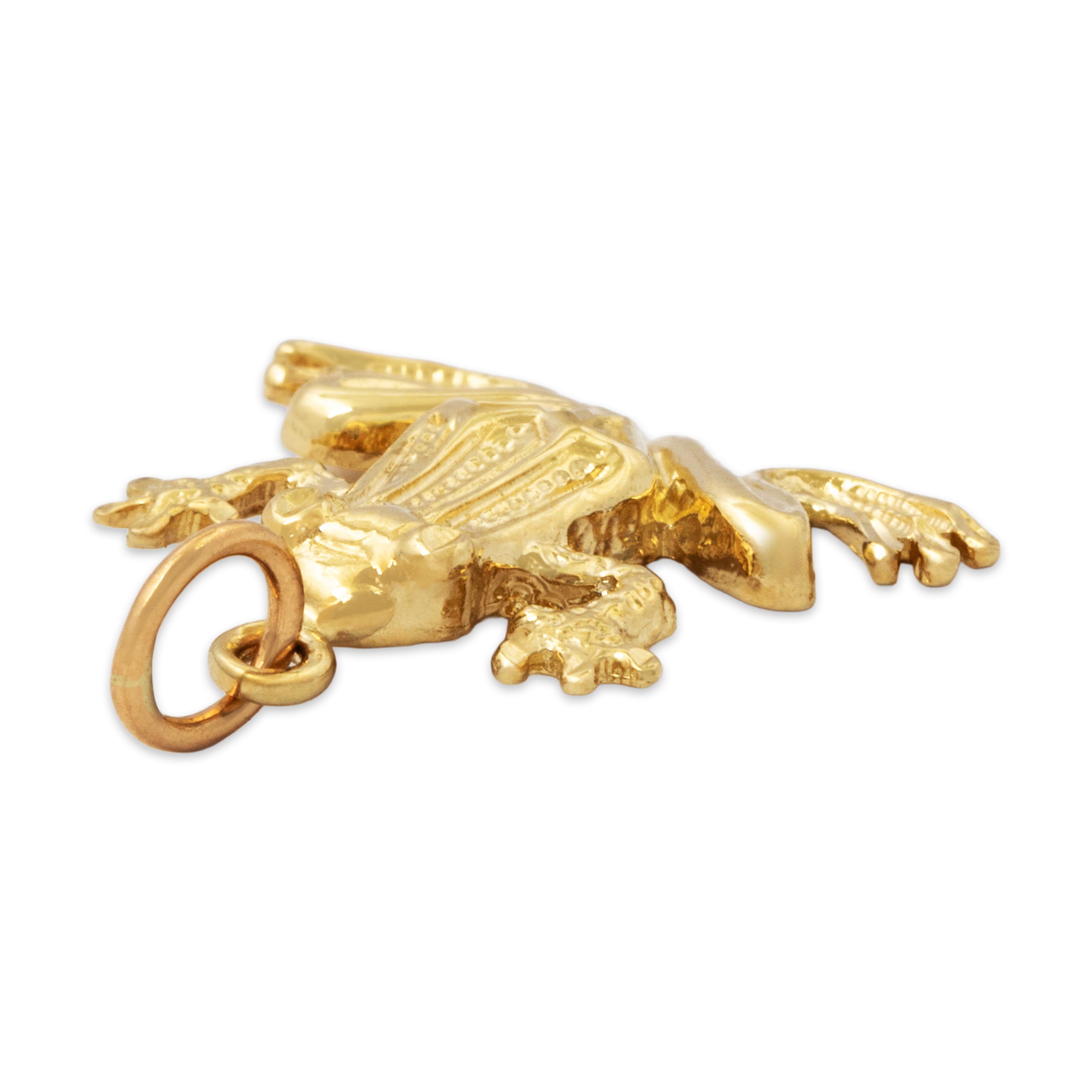 Vintage 14k Yellow Gold Hopping Figural Frog Charm / Pendant、mySite、hinf8tx79