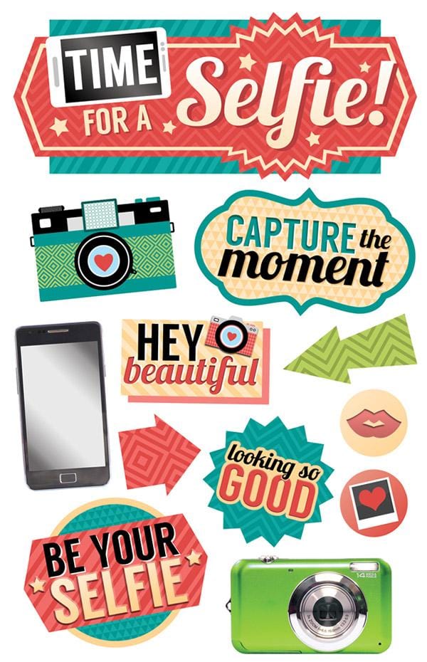  Scrapbook Stickers - 3D Time for a Selfie、mySite、ghnorth