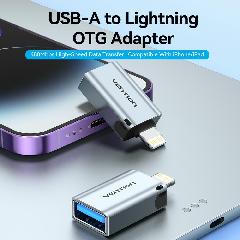 Vention USB-A Female to Lightning Male OTG Adapter、mySite、fannypackpong