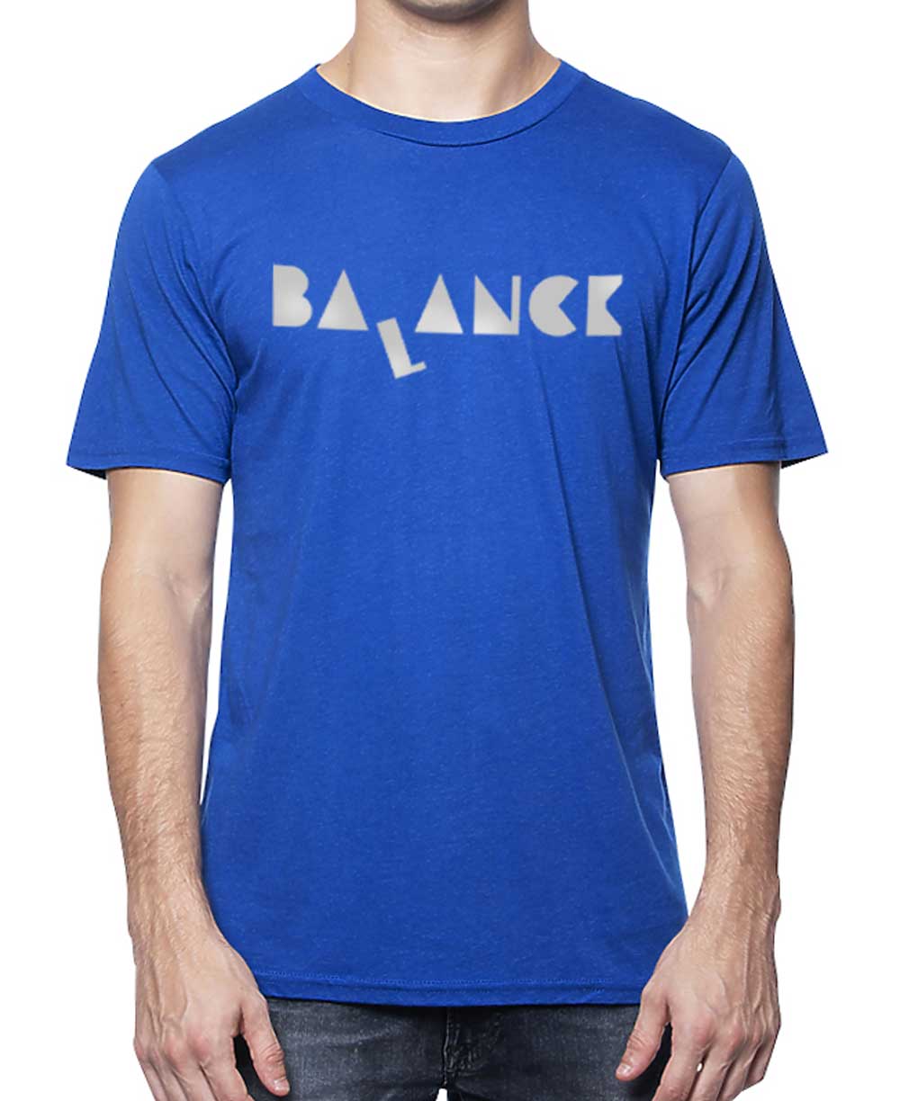Men’s Balance Organic Cotton And Bamboo Blue T-Shirt, Made in USA、mySite、topwebapps