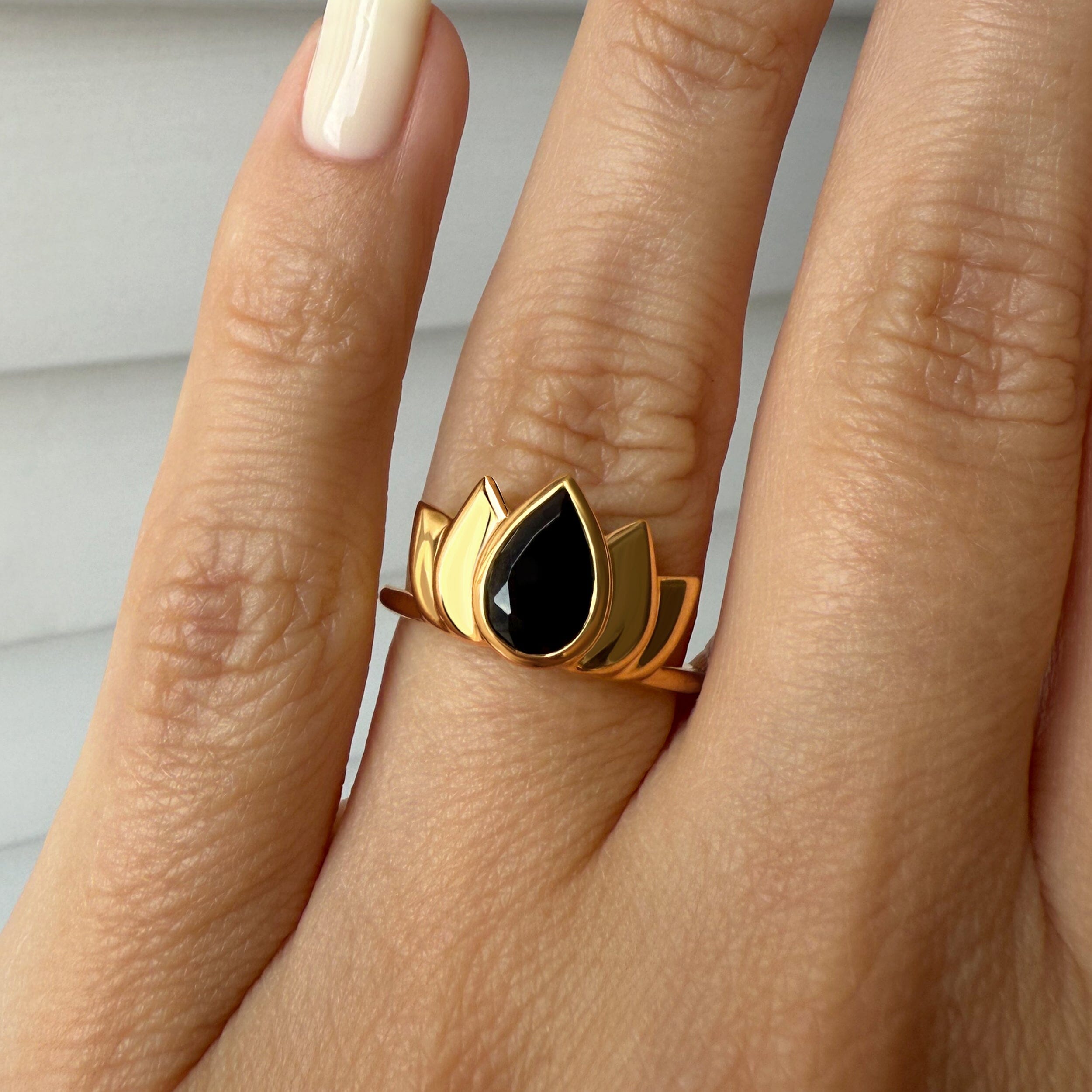 Black Obsidian Ring - Sacred Lotus、mySite、hinf8tx79