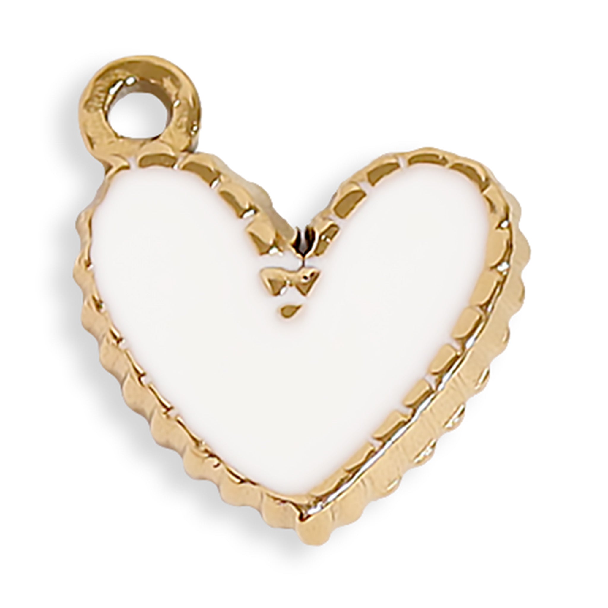 18K Gold PVD Stainless Steel Epoxy Heart Charm / PDL0187、mySite、dreamappss