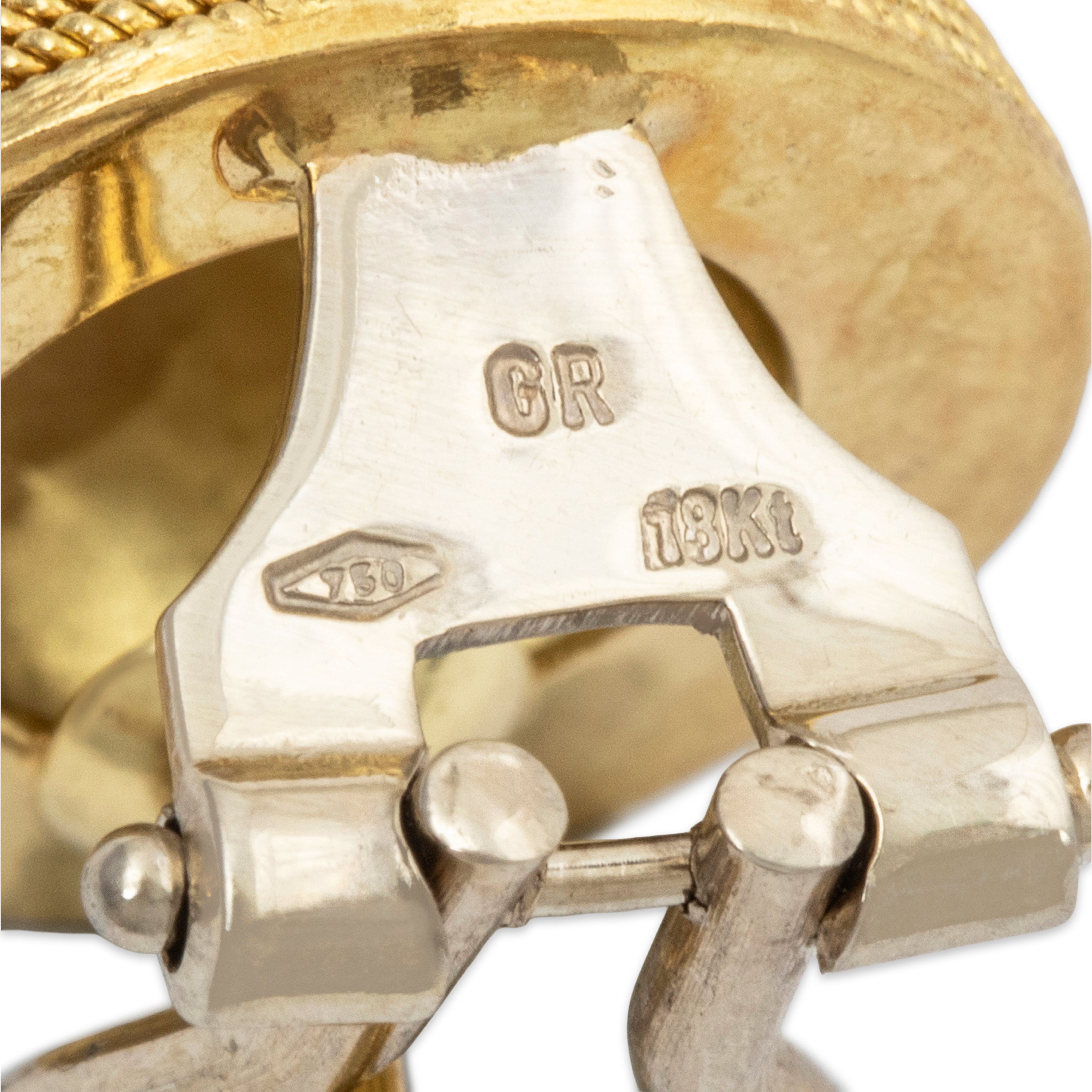 Vintage 18k Yellow Gold Stately Circles Stud Earrings、mySite、hinf8tx79