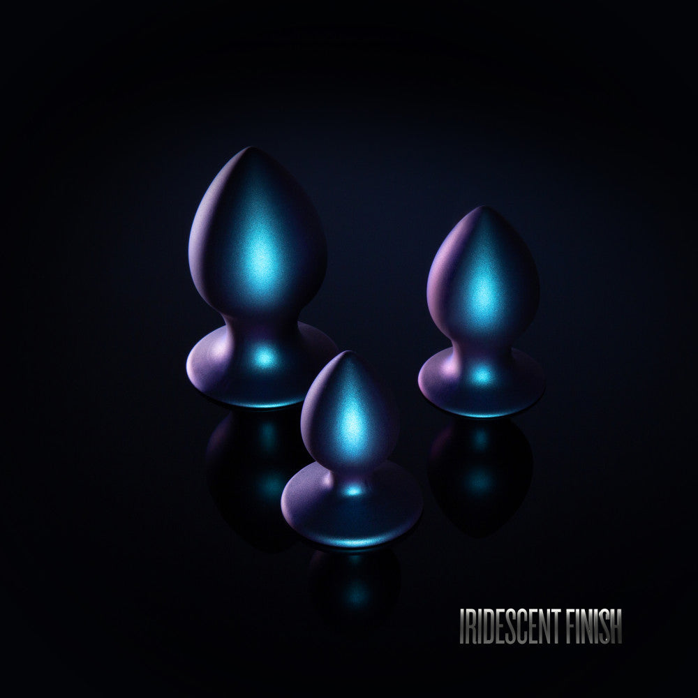 Anal Adventures Matrix By Blush® | The Metaverse Plug Kit: 3 Progressing Tapered Tip Bulb Butt Plug Kit in Dark Millenia | With Stayput™ Technology & AnchorTech™ Base、mySite、bottomscart