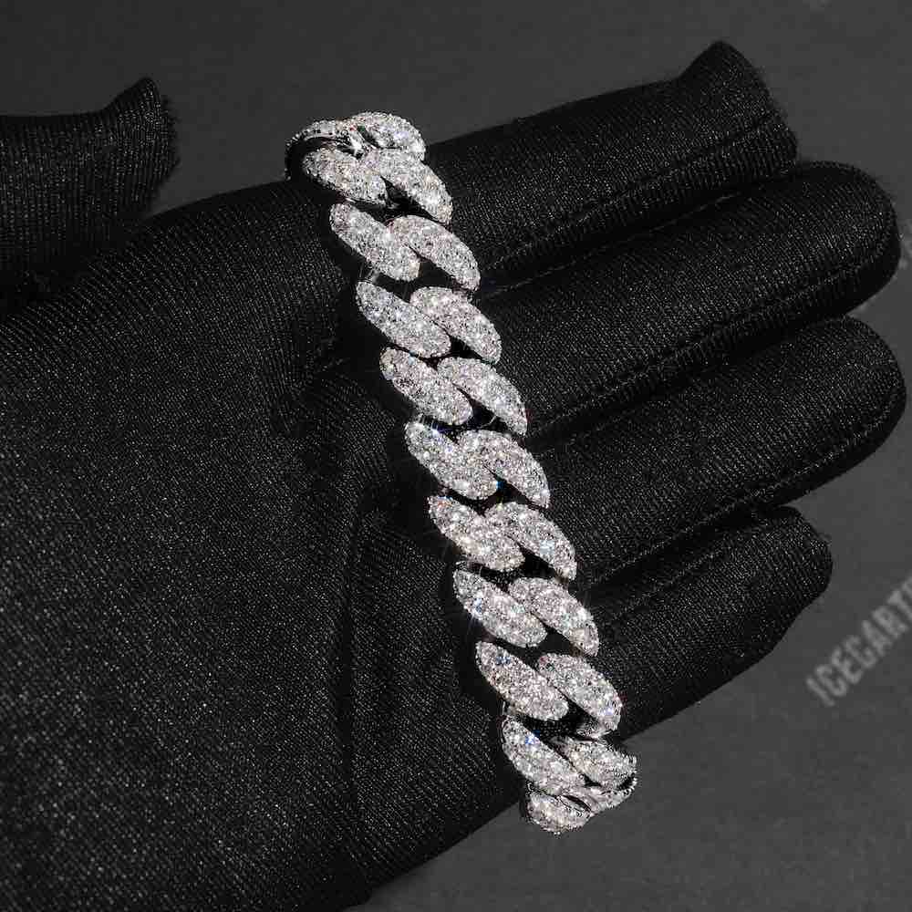 2-Row Iced Out Miami Cuban Link Bracelet 14K Gold - 15MM、mySite、hinf8tx79