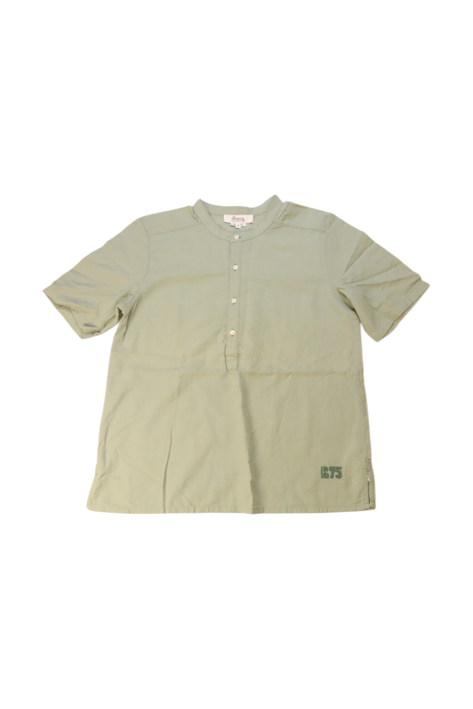 Bonpoint Short Sleeve Button-Up Shirt 12Y、mySite、g9winljtr