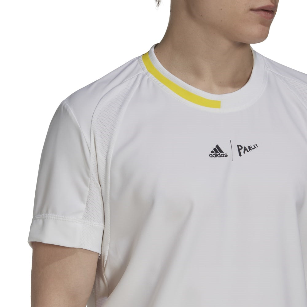 Adidas Men's London Stretch Woven Top (White/Yellow)