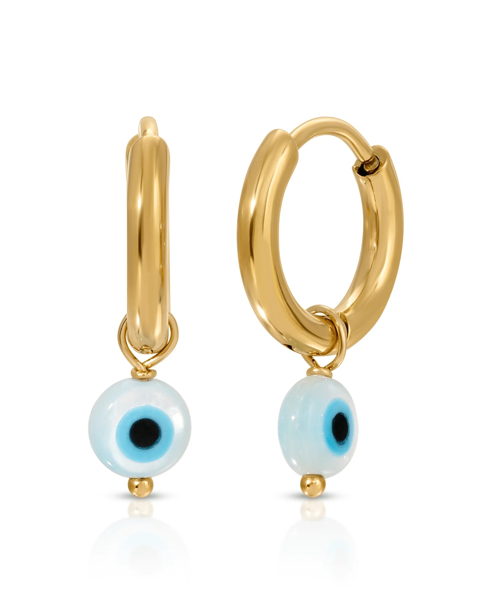 Gold Hoop Evil Eye Earrings、mySite、topwebapps