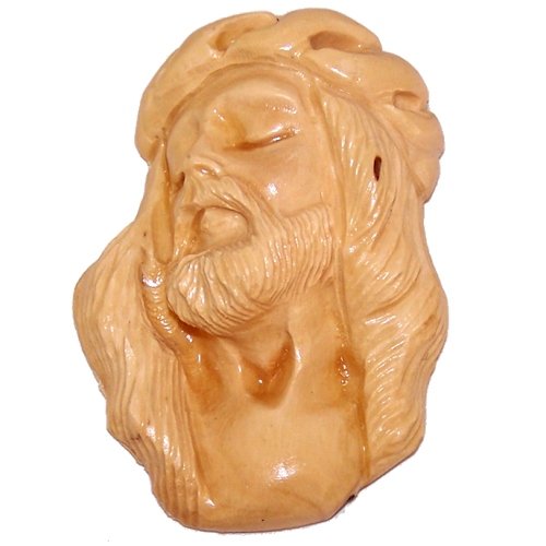 Holy Land Market Jesus Christ with Crown of Thorns - Agony Magnet - Olive wood (2.75 inches - 7cm)、mySite、elrpsem3k