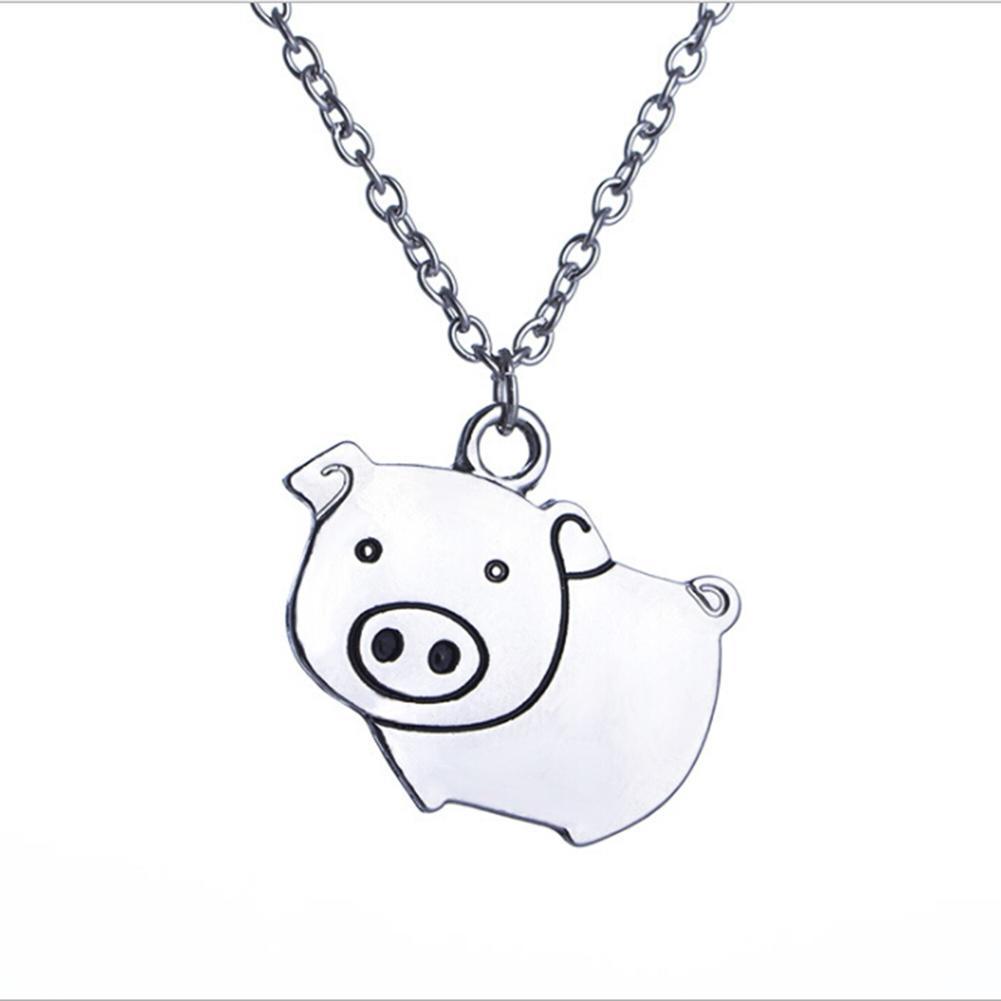 Pig Necklace! Just for fun, Cute Silver Tone Fashion Necklace、mySite、g9winljtr