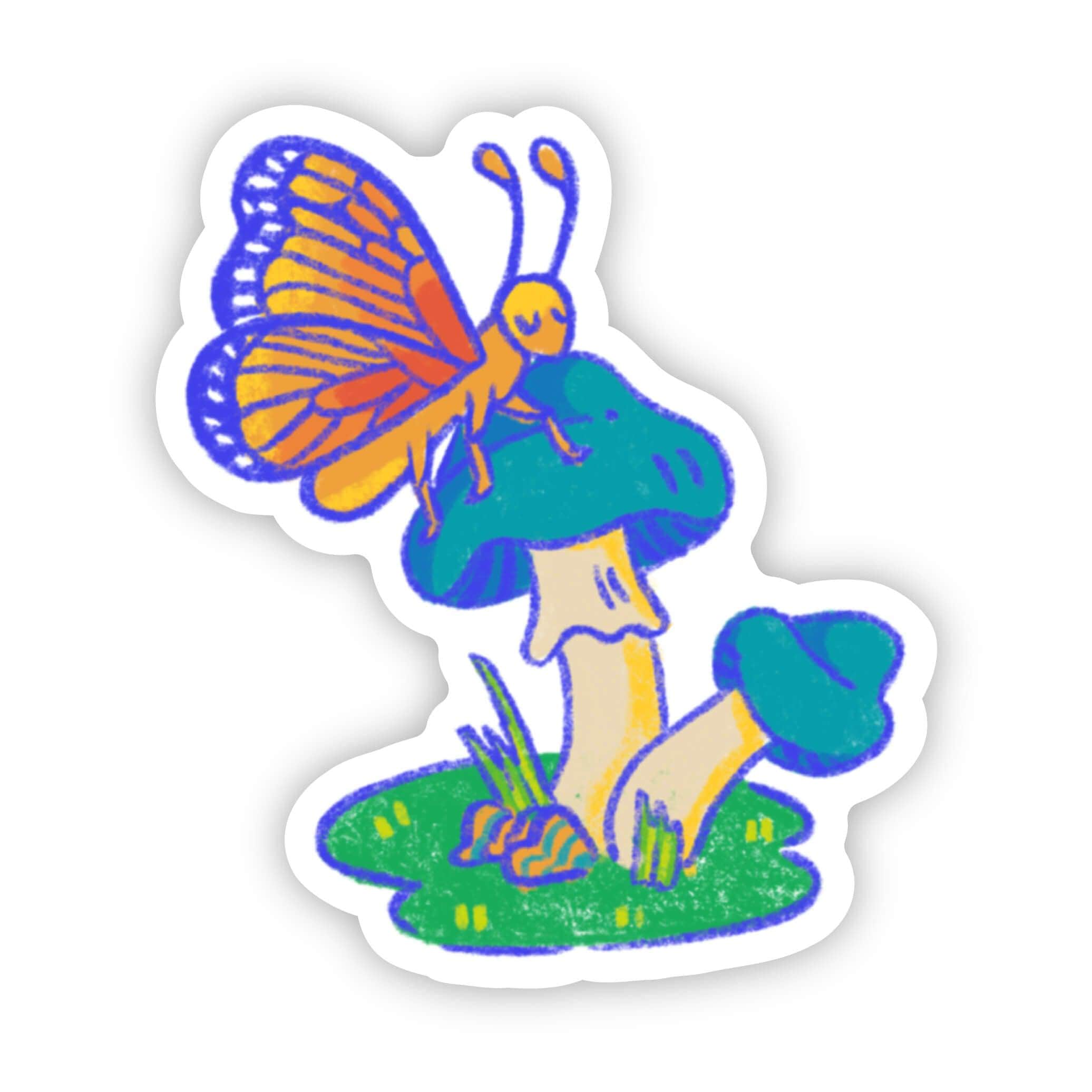  Butterfly Mushroom Sticker、mySite、ghnorth