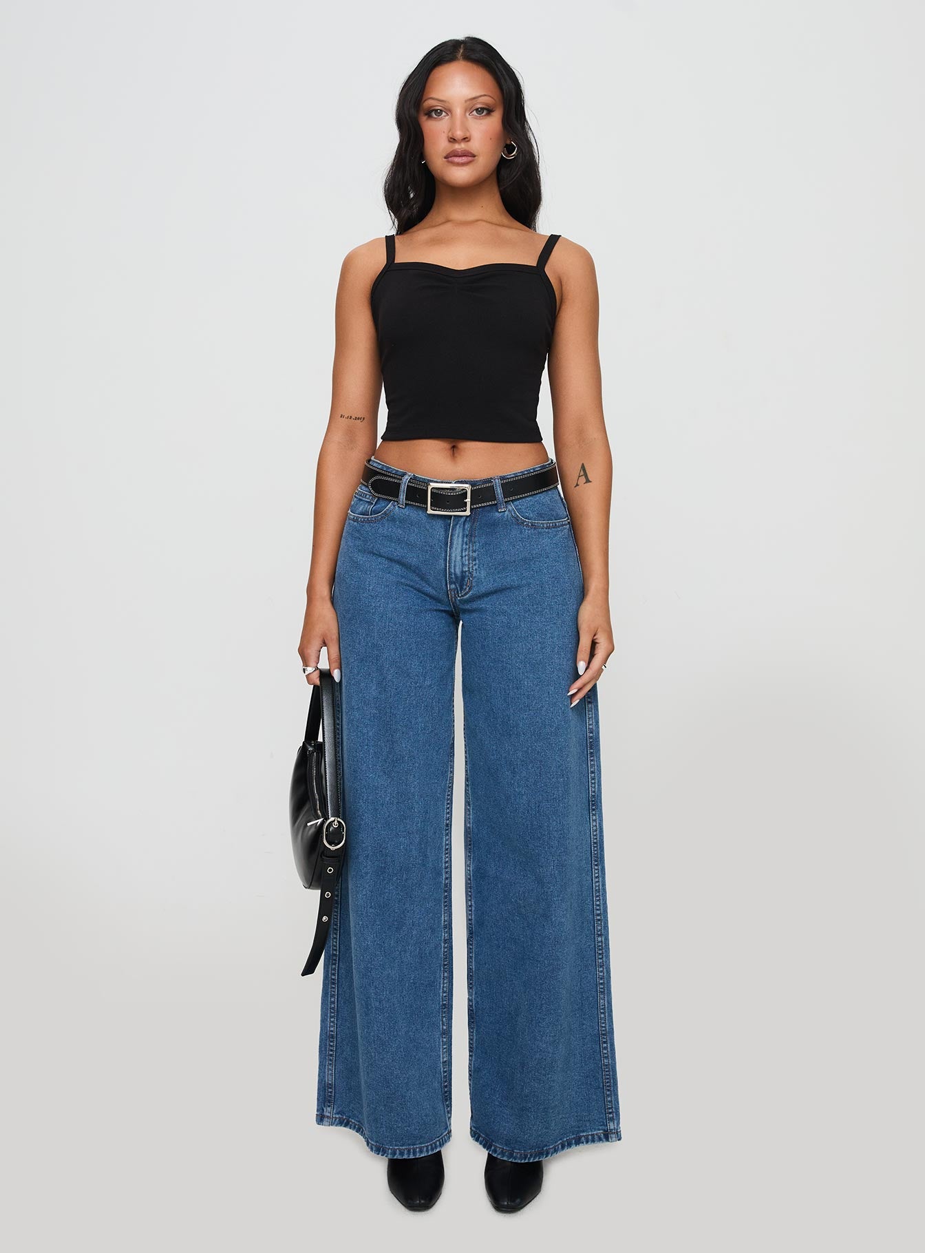 Essentials Ruched Rib Cami Top Black、mySite、solidvoid