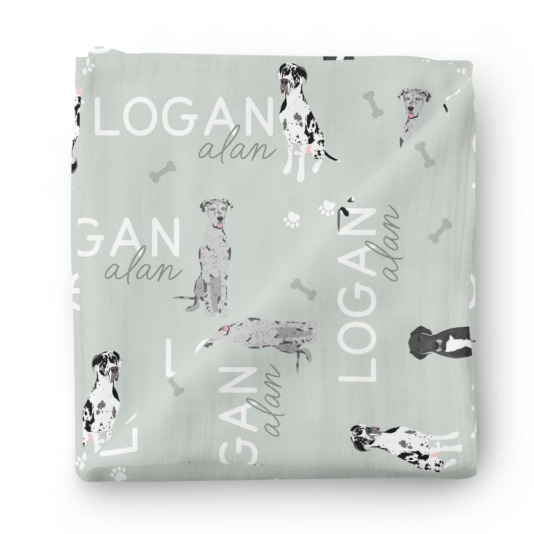  Personalized Baby Name Swaddle Blanket | Great Dane、mySite、layawaytickets