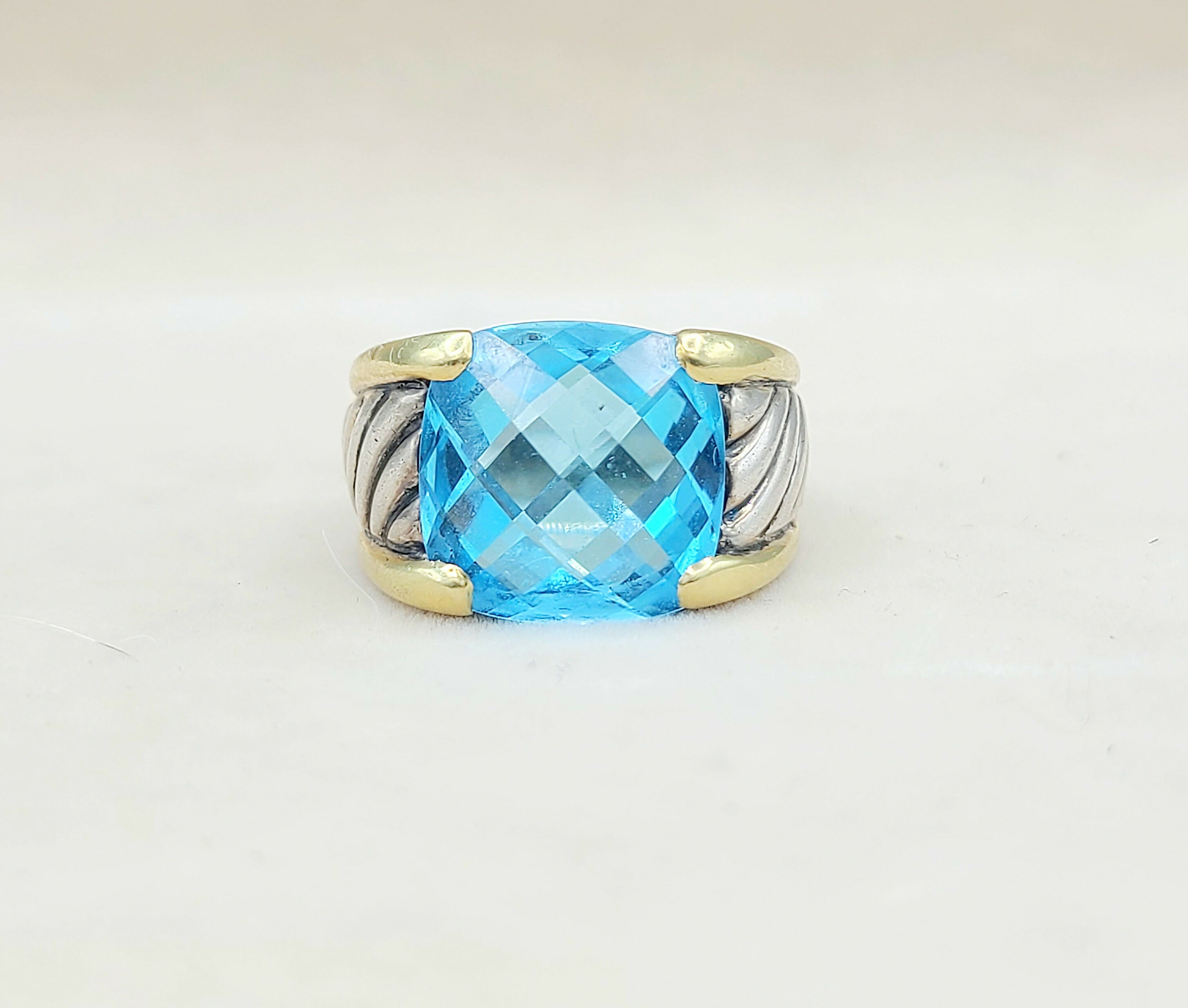 David Yurman Wide Sculpted Cable Ring Blue Topaz、mySite、hinf8tx79