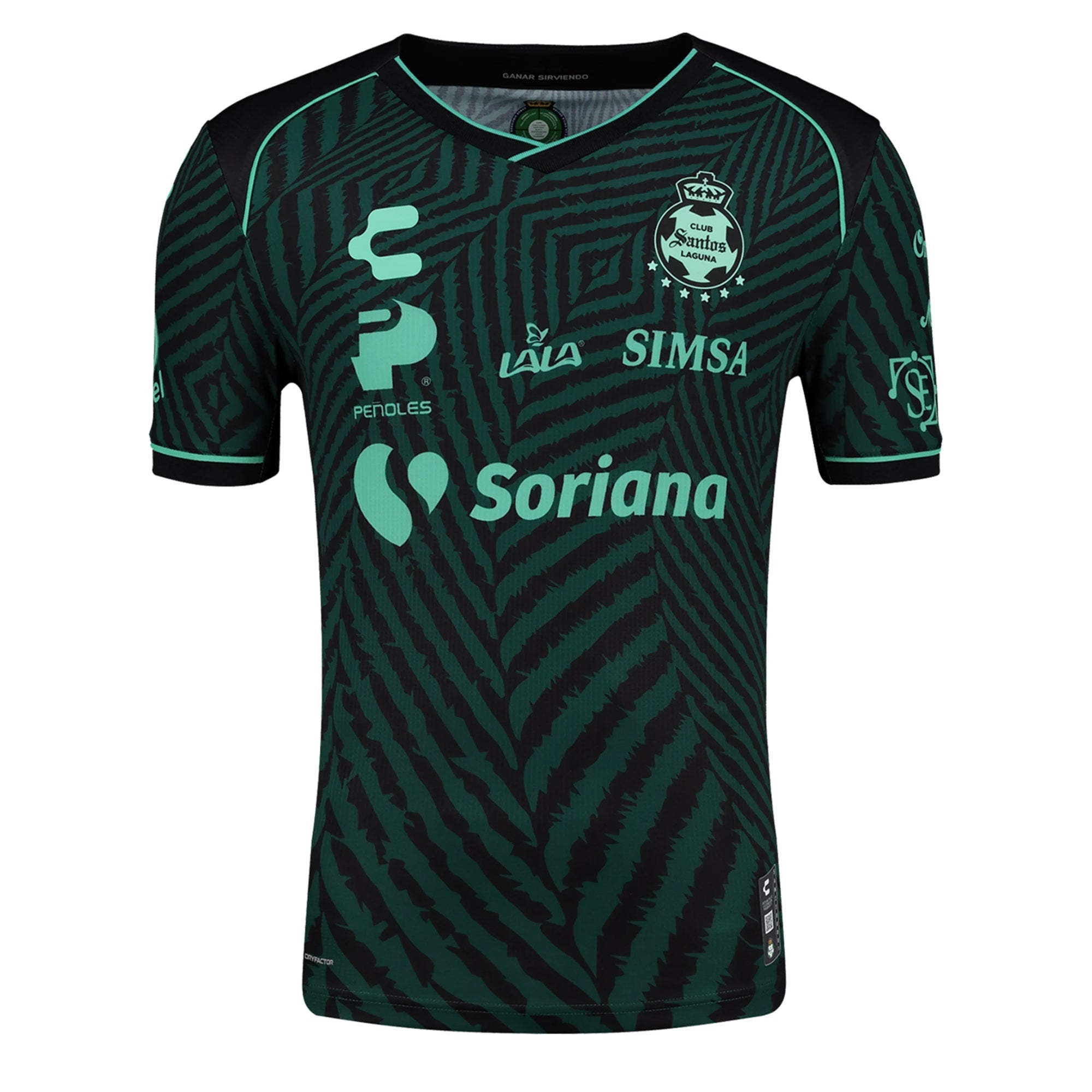 Charly Men's Santos Laguna 2024/25 Authentic Away Jersey Green/Black、mySite、noshort