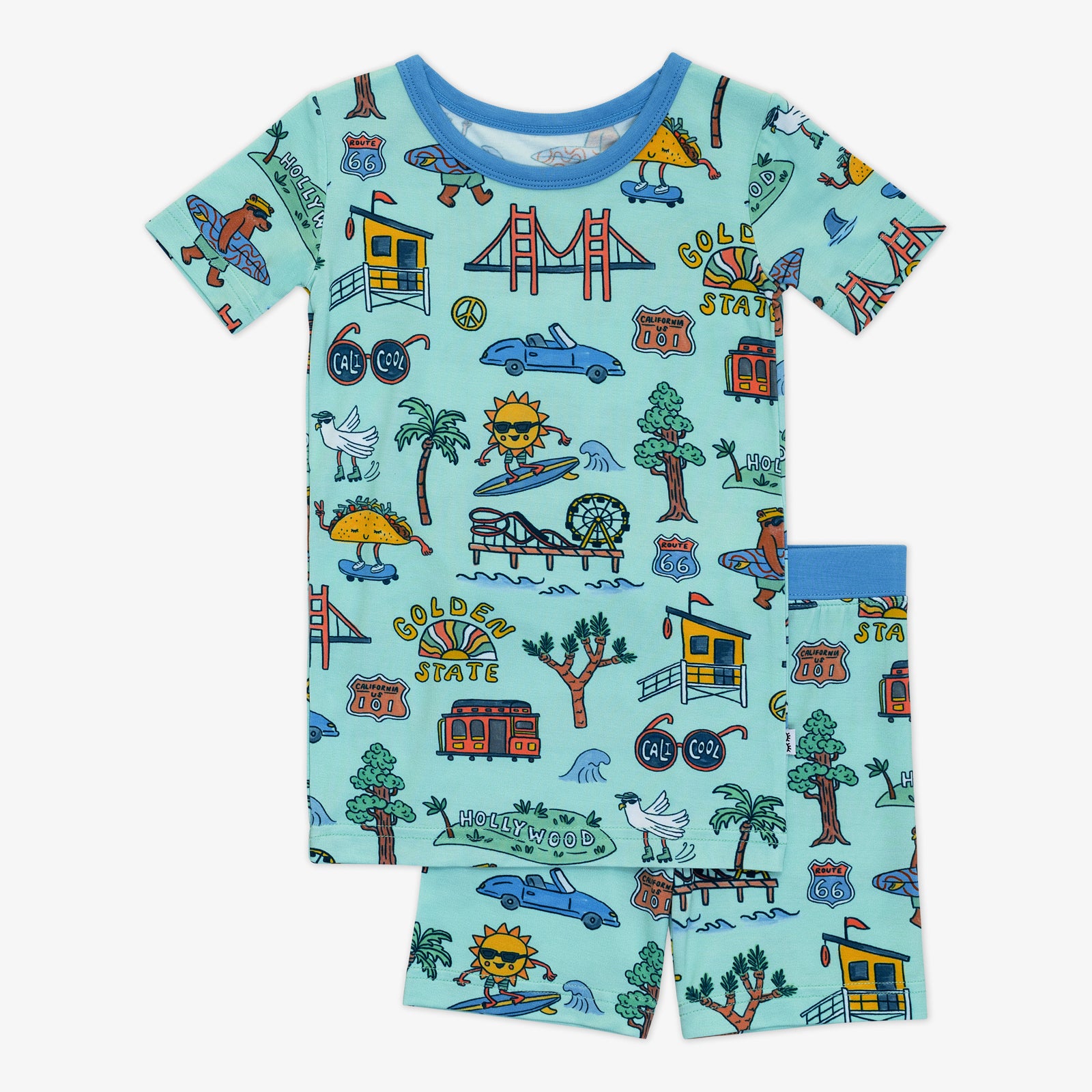 Golden State Two-Piece Short Sleeve & Shorts Pajama Set、mySite、g9winljtr