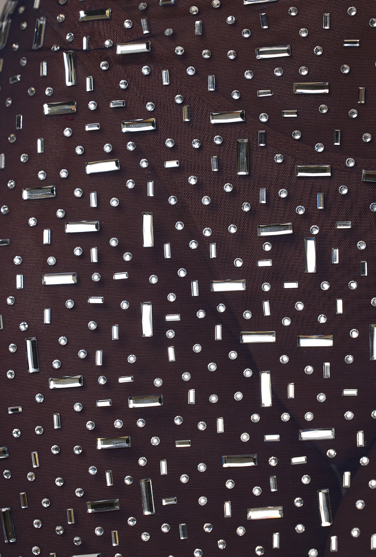 Sheer Embellished V Waist Mini Skirt in Navy、mySite、solidvoid