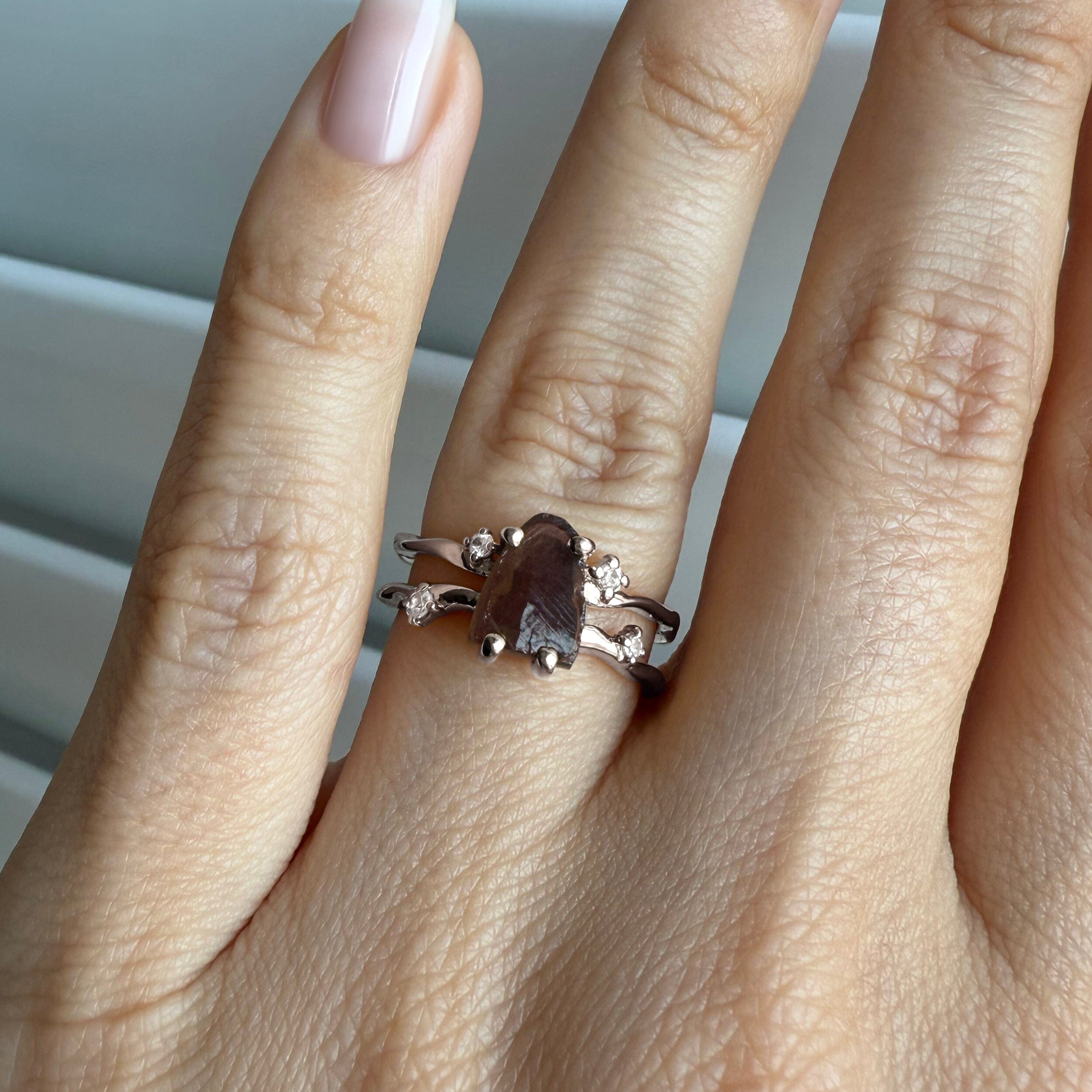 Raw Crystal Ring - Flow Smoky Quartz、mySite、hinf8tx79