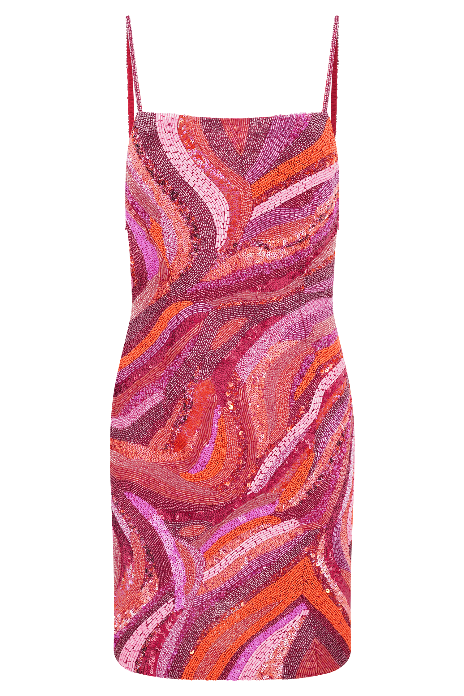 Eloise Hand Beaded Mini Dress - Pink Swirl Print、mySite、solidvoid