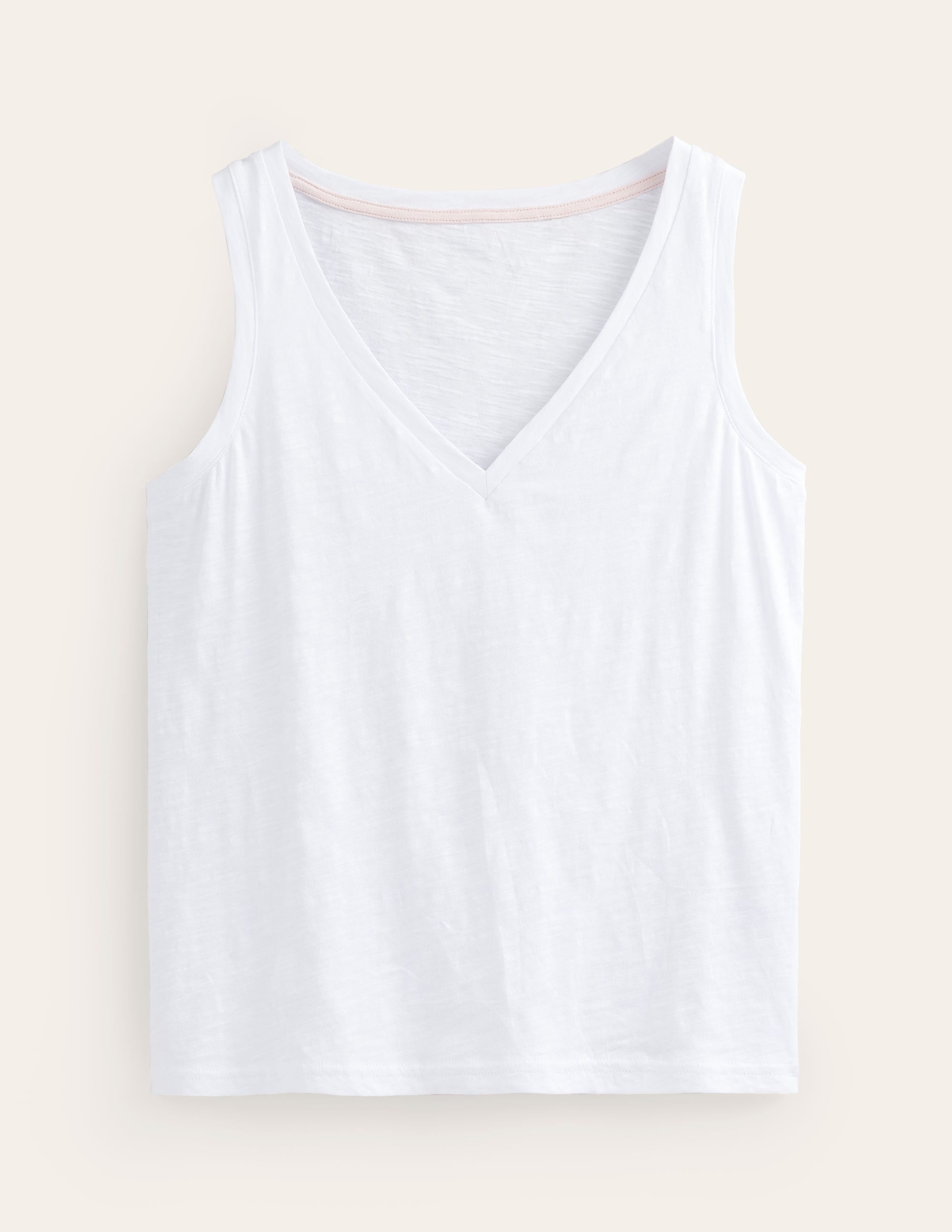  Regular V-Neck Slub Vest-White、mySite、ashleygrahame