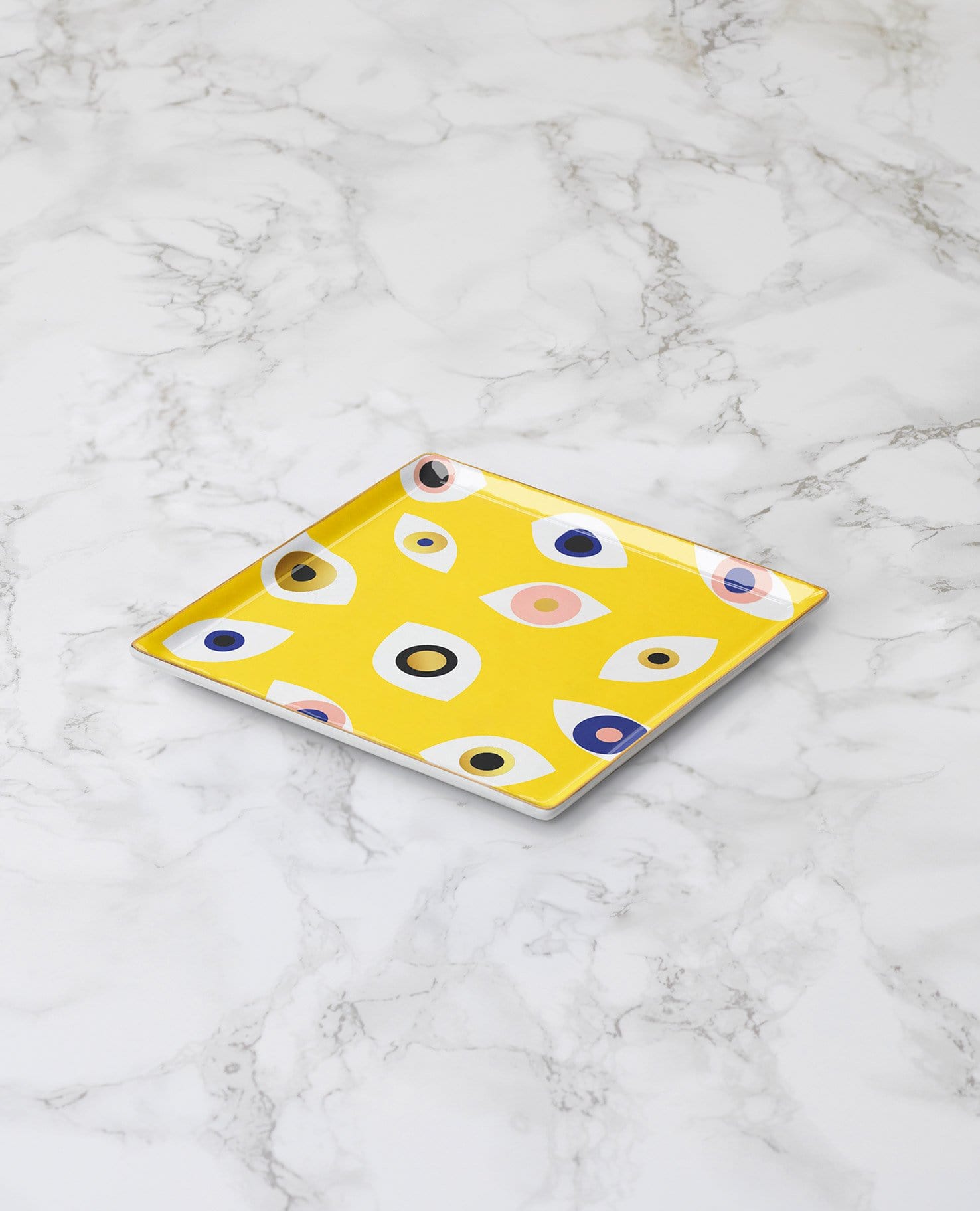 Ceramic Evil Eye Tray by Octaevo - Yellow、mySite、topwebapps