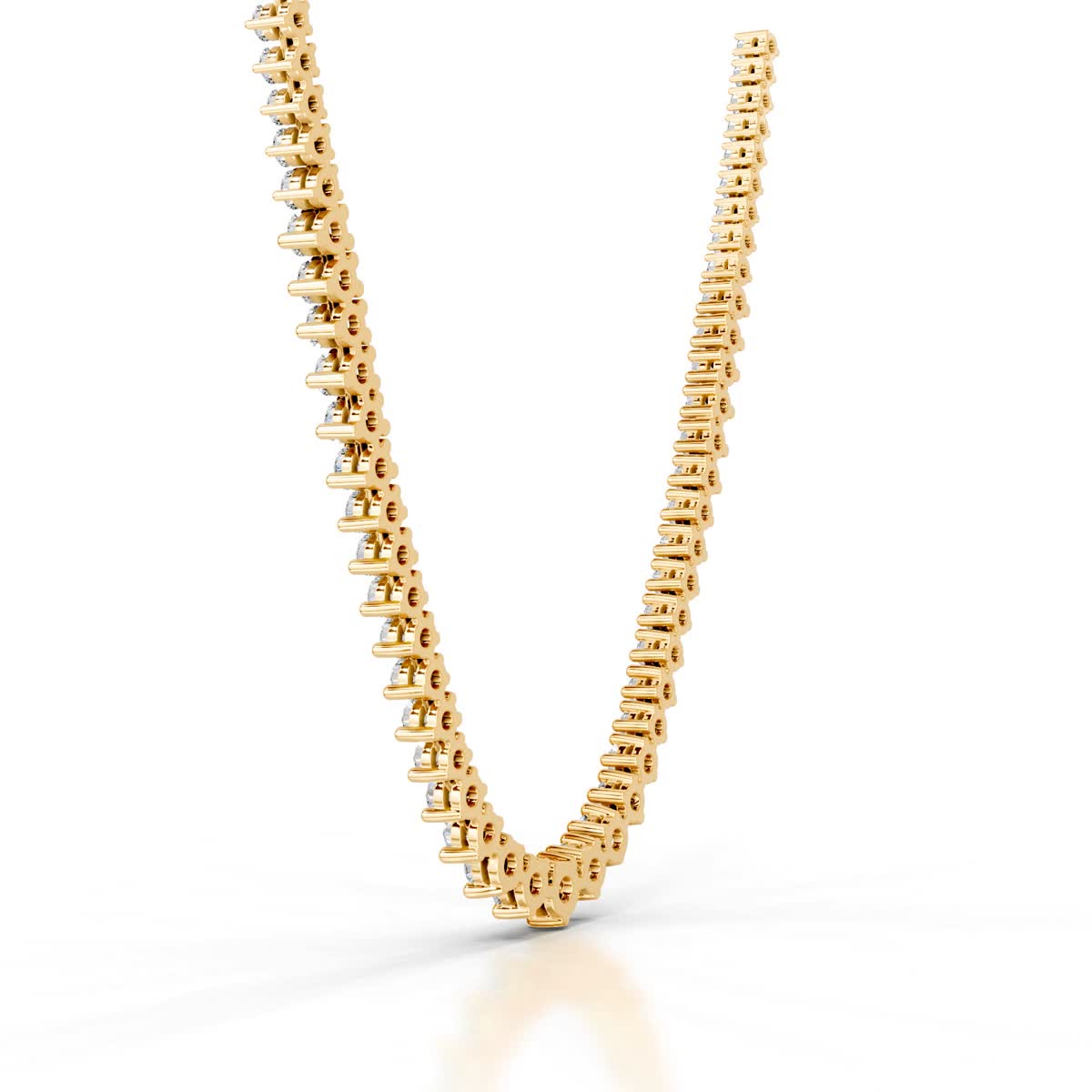 Lou Diamond Tennis Collier (4 Carat) -18K Yellow Gold、mySite、hinf8tx79
