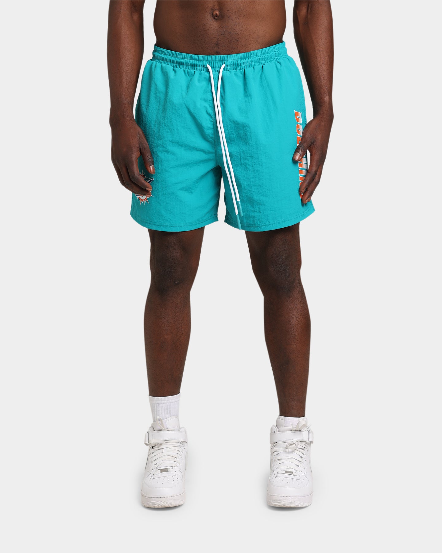 Majestic Athletic Miami Dolphins Chrome Font Beach Shorts Teal、mySite、zt4zffjzw