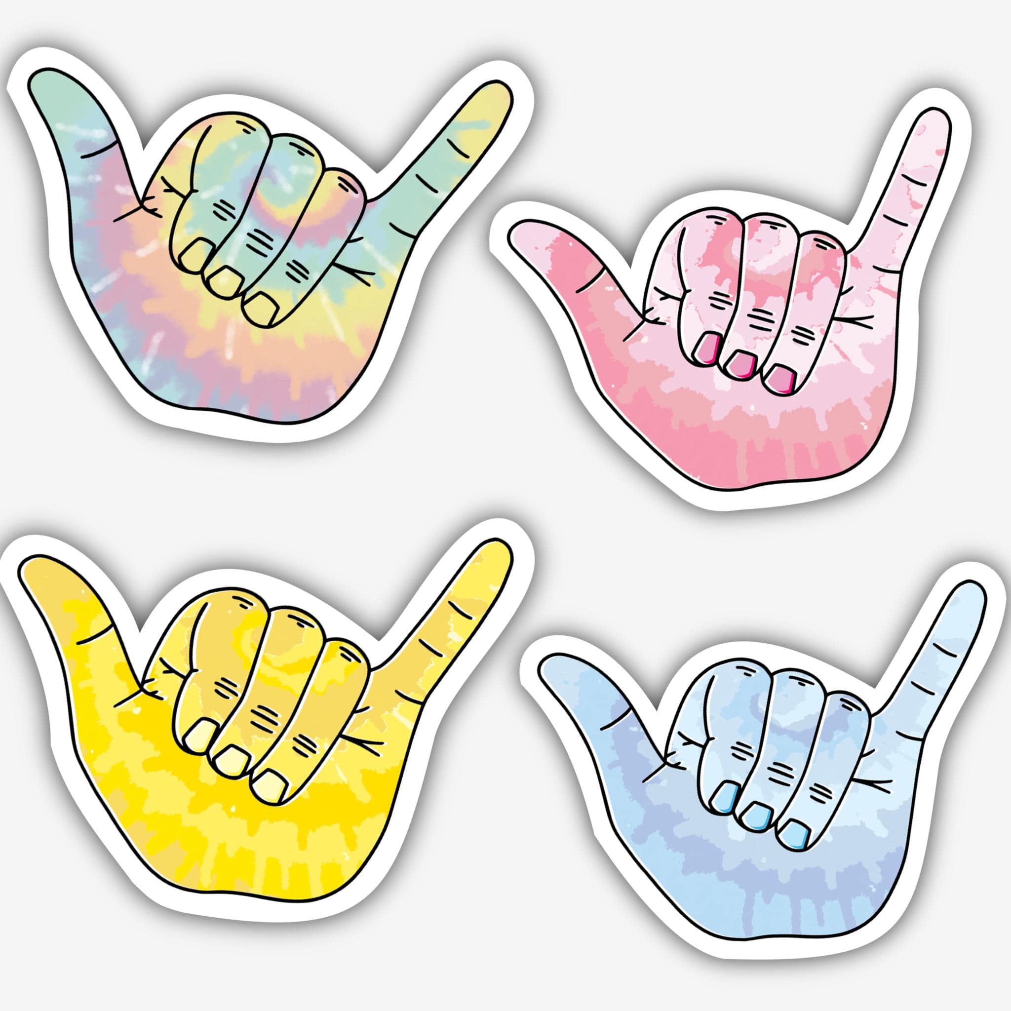  Hang Loose Sticker Pack - Tie Dye - Waterproof & Durable Vinyl、mySite、elrpsem3k