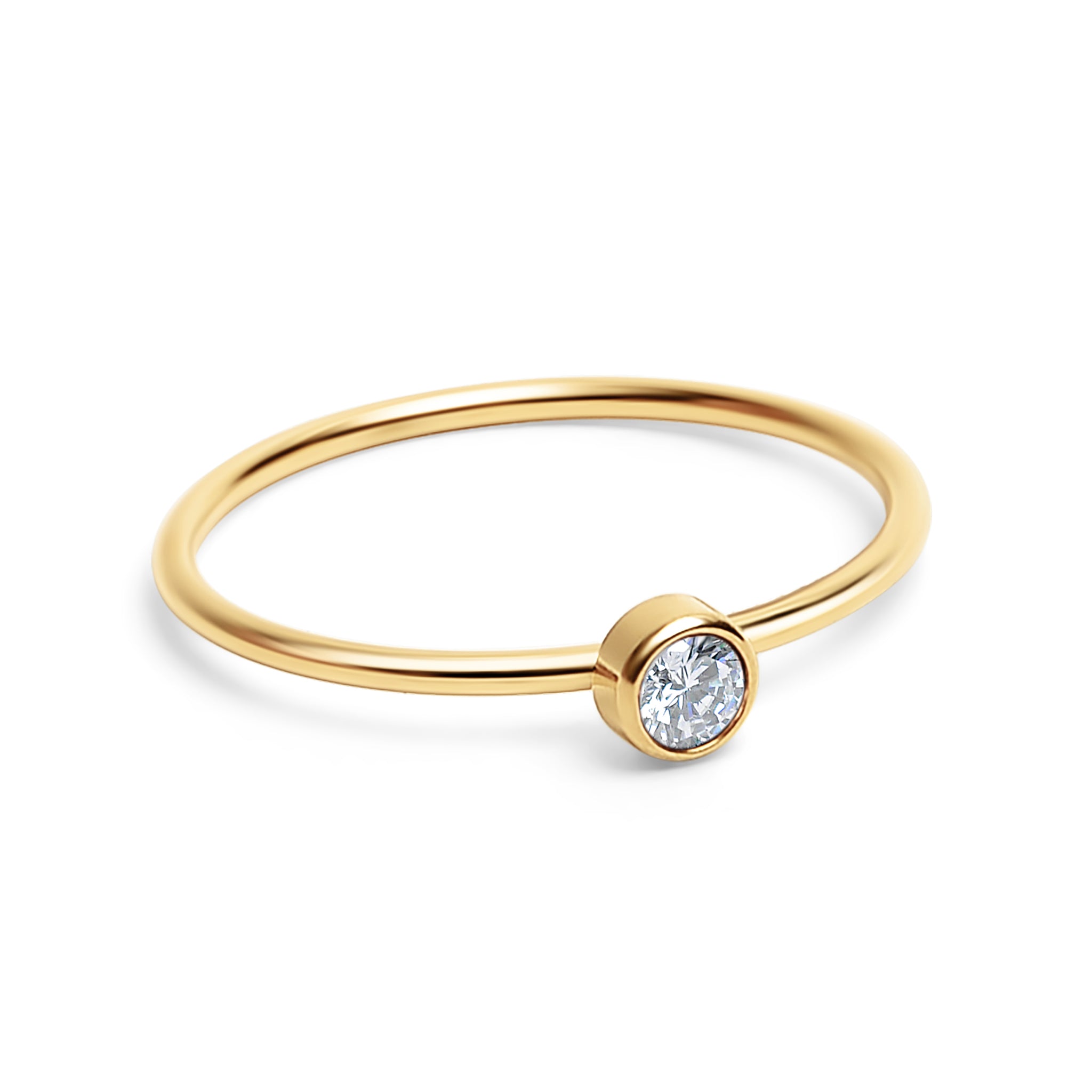 18K Gold PVD Stainless Steel Birthstone Stacking Ring / ZRJ1001、mySite、dreamappss