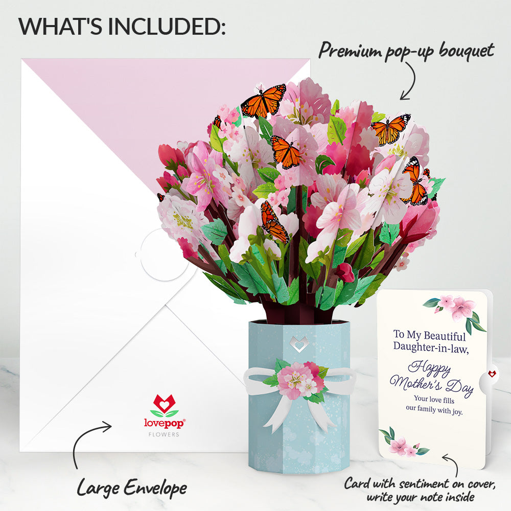 Cherry Blossom Butterfly Mother's Day Bouquet and Sentiment Set for Daughter-in-law、mySite、solidvoid