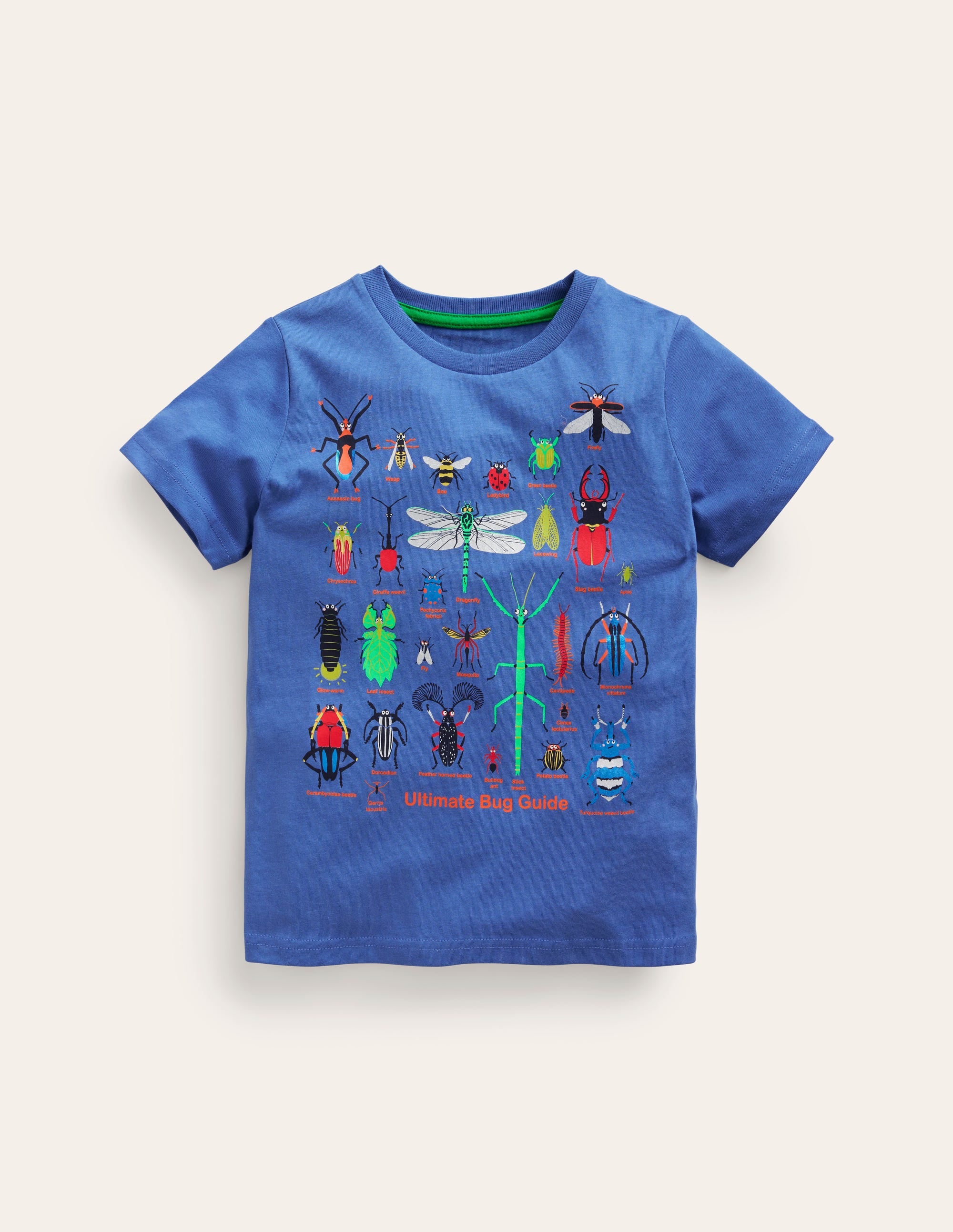  Printed Bugs T-shirt-Navy Bugs、mySite、ashleygrahame