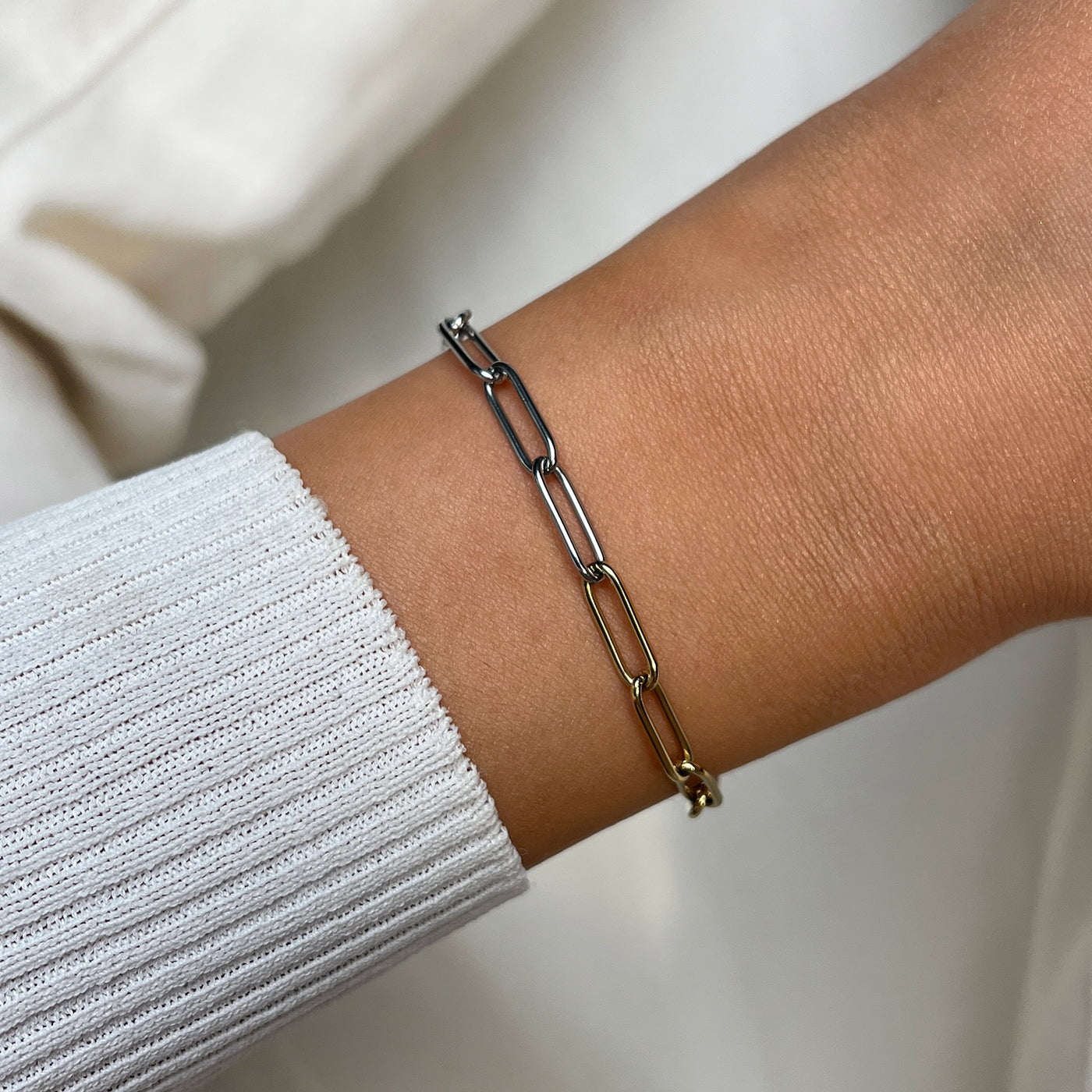 Élevé Paper Clip Bracelet, Two-Tone、mySite、botmansion