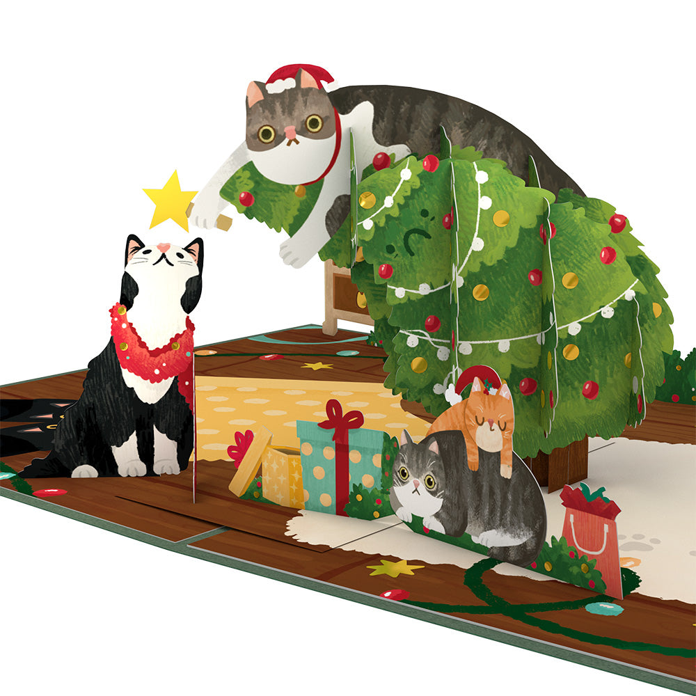 Meowy Little Christmas Cats Pop-Up Card、mySite、solidvoid