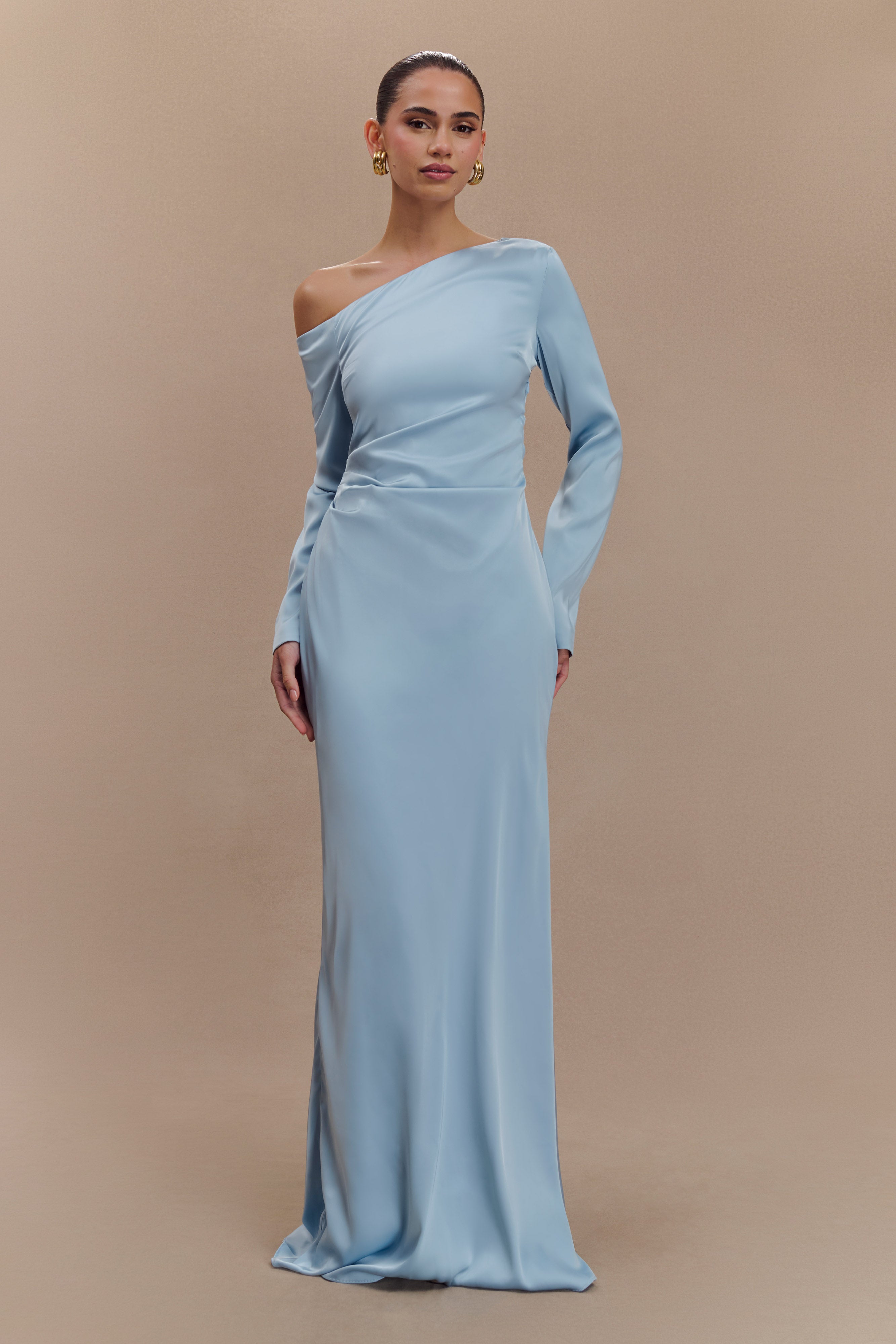 Avery Long Sleeve Maxi Dress - Cornflower Blue、mySite、solidvoid