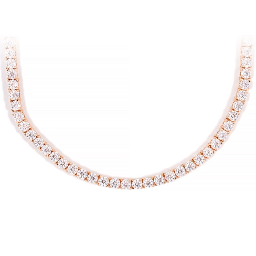 4MM Diamond Tennis Chain 14K Solid Rose Gold、mySite、hinf8tx79