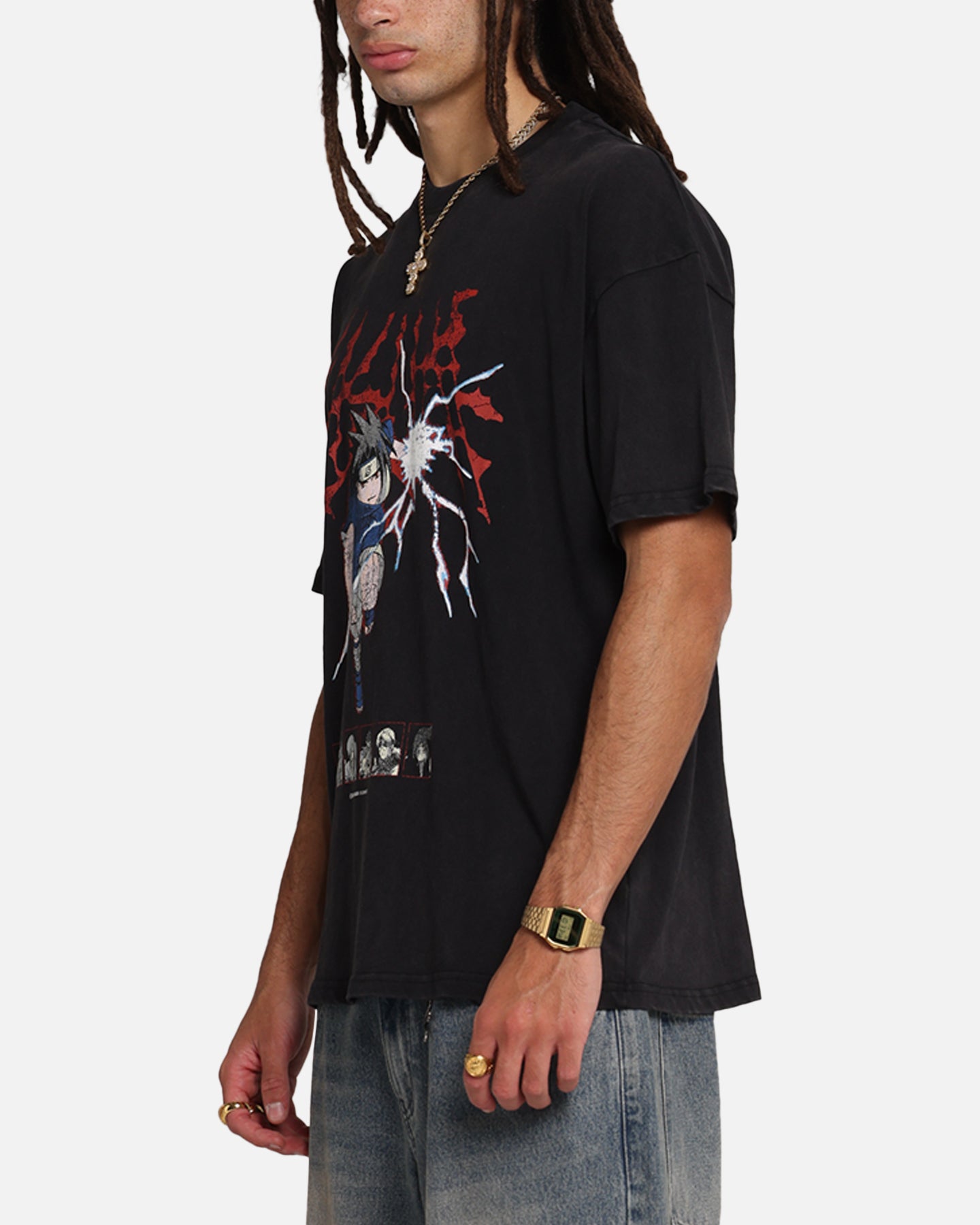 73 Studio X Naruto Sasuke Abandon Vintage T-Shirt Black Acidwash、mySite、zt4zffjzw