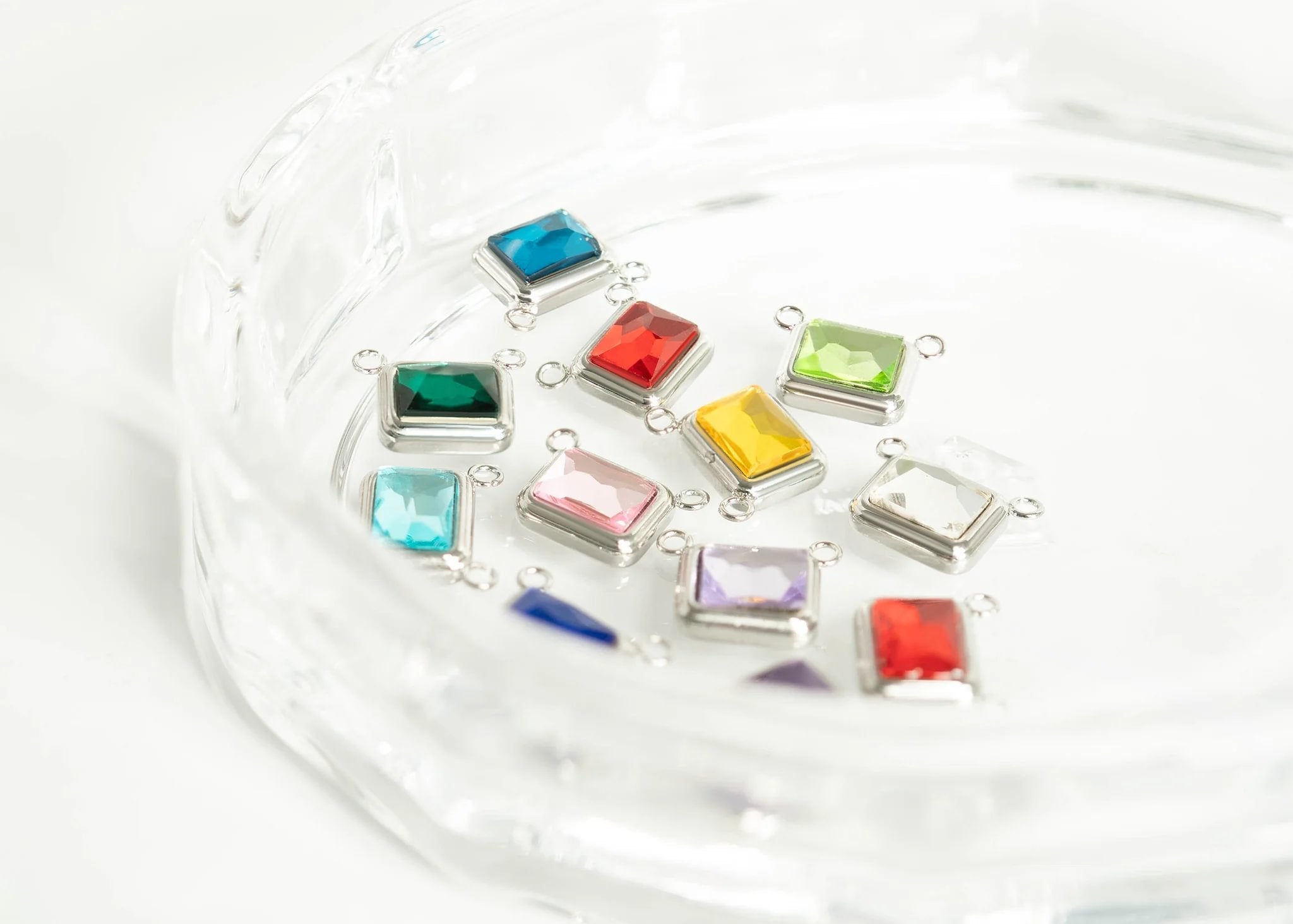 Stainless Steel Emerald Birthstone Connector Charm / PDL0262、mySite、dreamappss