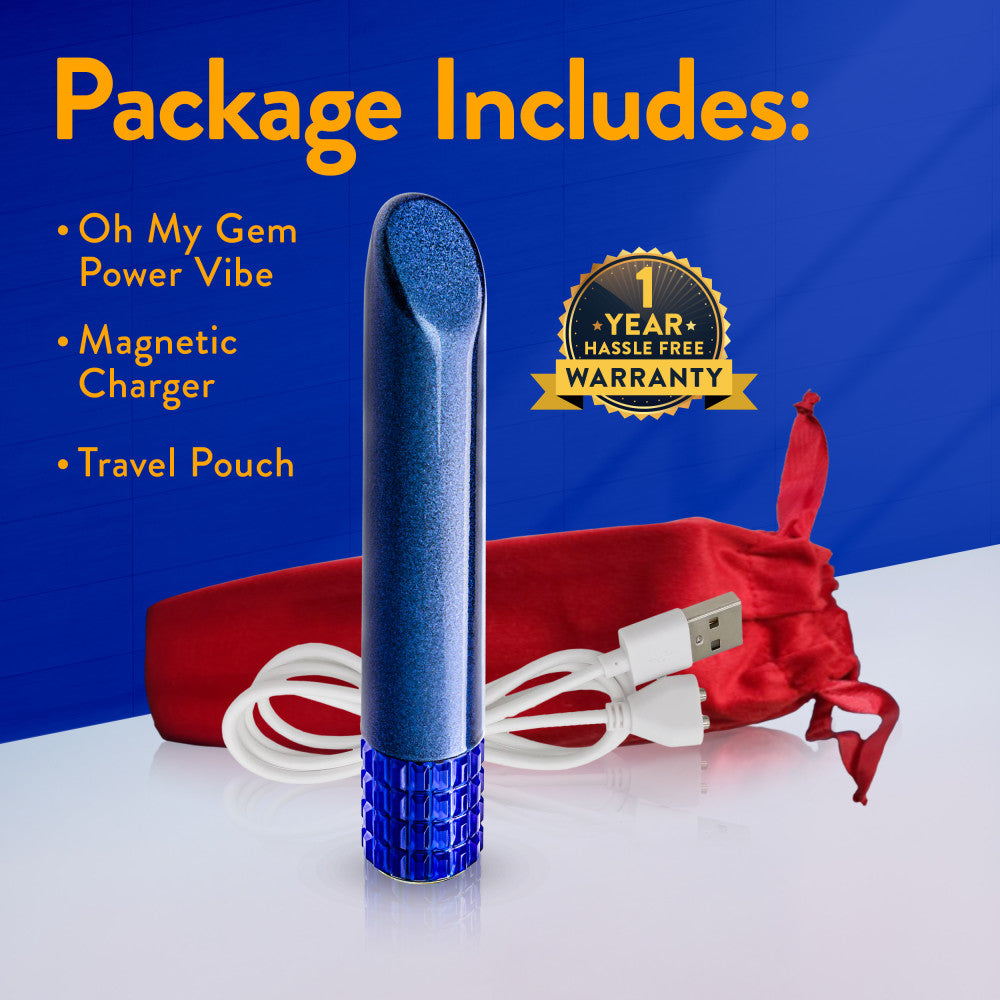 Oh My Gem | Mystery 5 Inch Pocket-Sized Power Vibrator With Tapered Tip & Sapphire Gem Base – In Blue、mySite、bottomscart