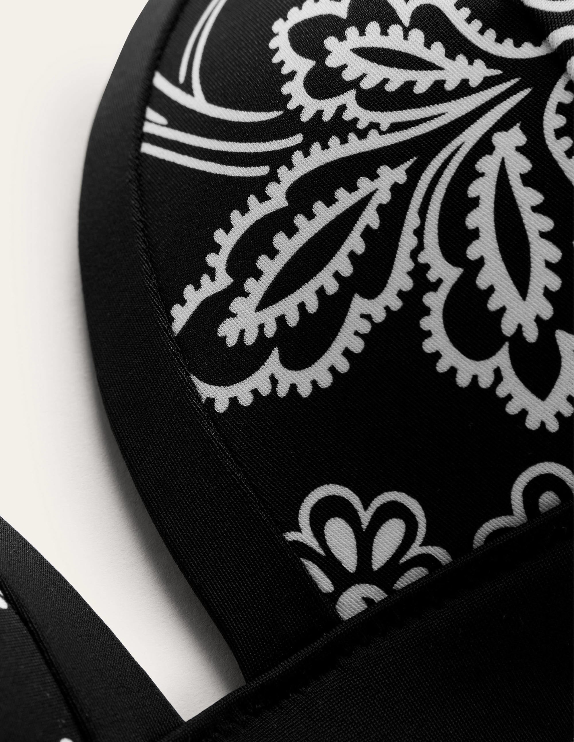  Triangle Panelled Bikini Top-Black, White Floral、mySite、ashleygrahame