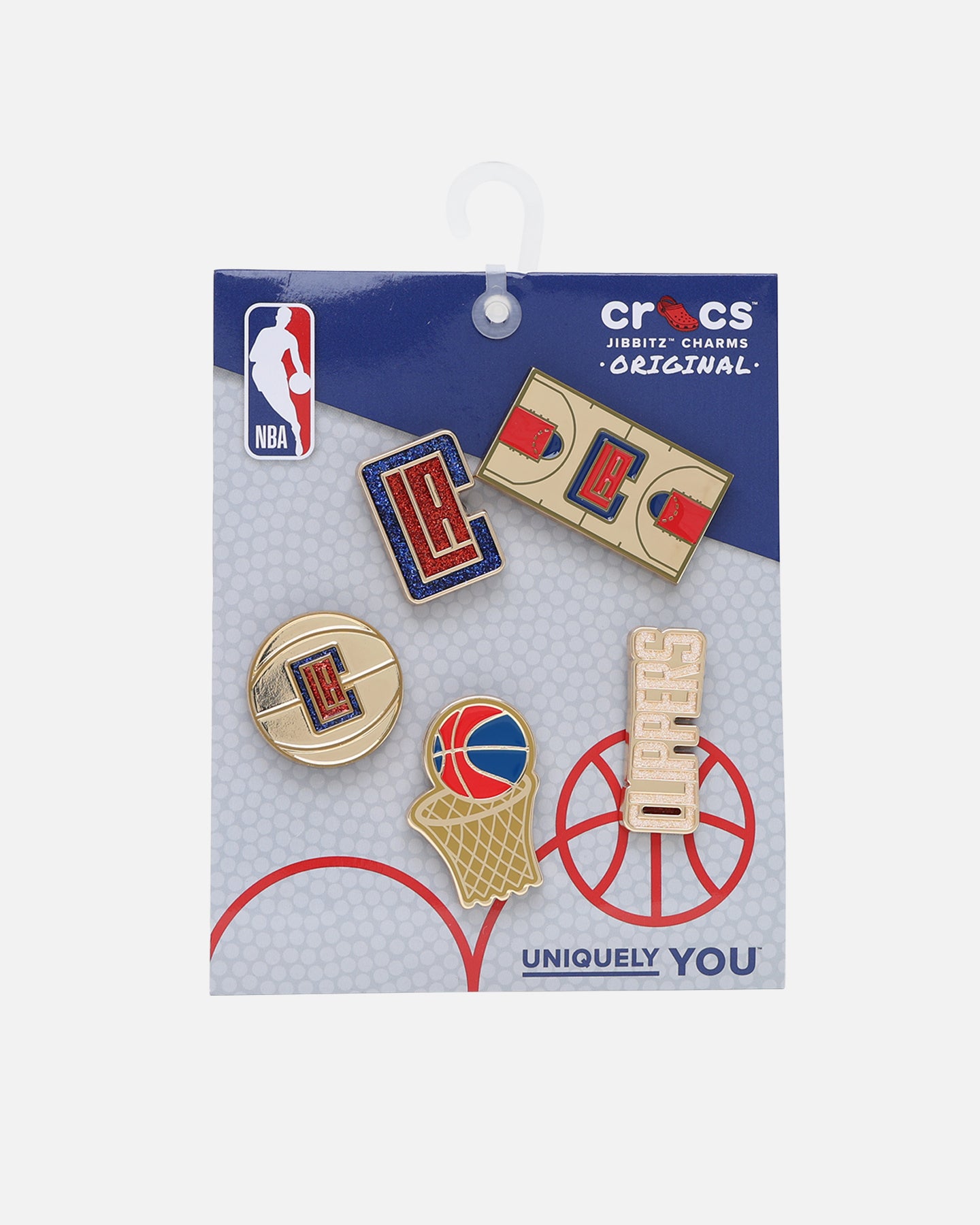 Crocs Los Angeles Clippers 5 Pack Jibbitz Charms Multi、mySite、zt4zffjzw