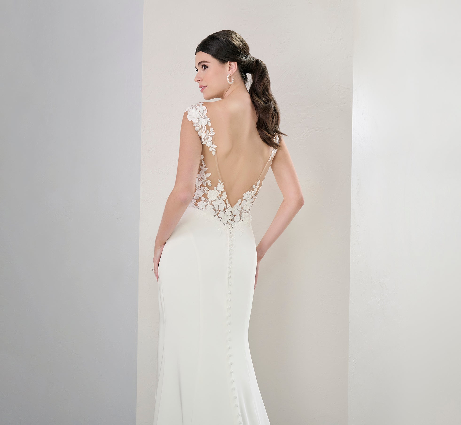 Stretch Matte Charmeuse Gown In Ivory Nude、mySite、solidvoid