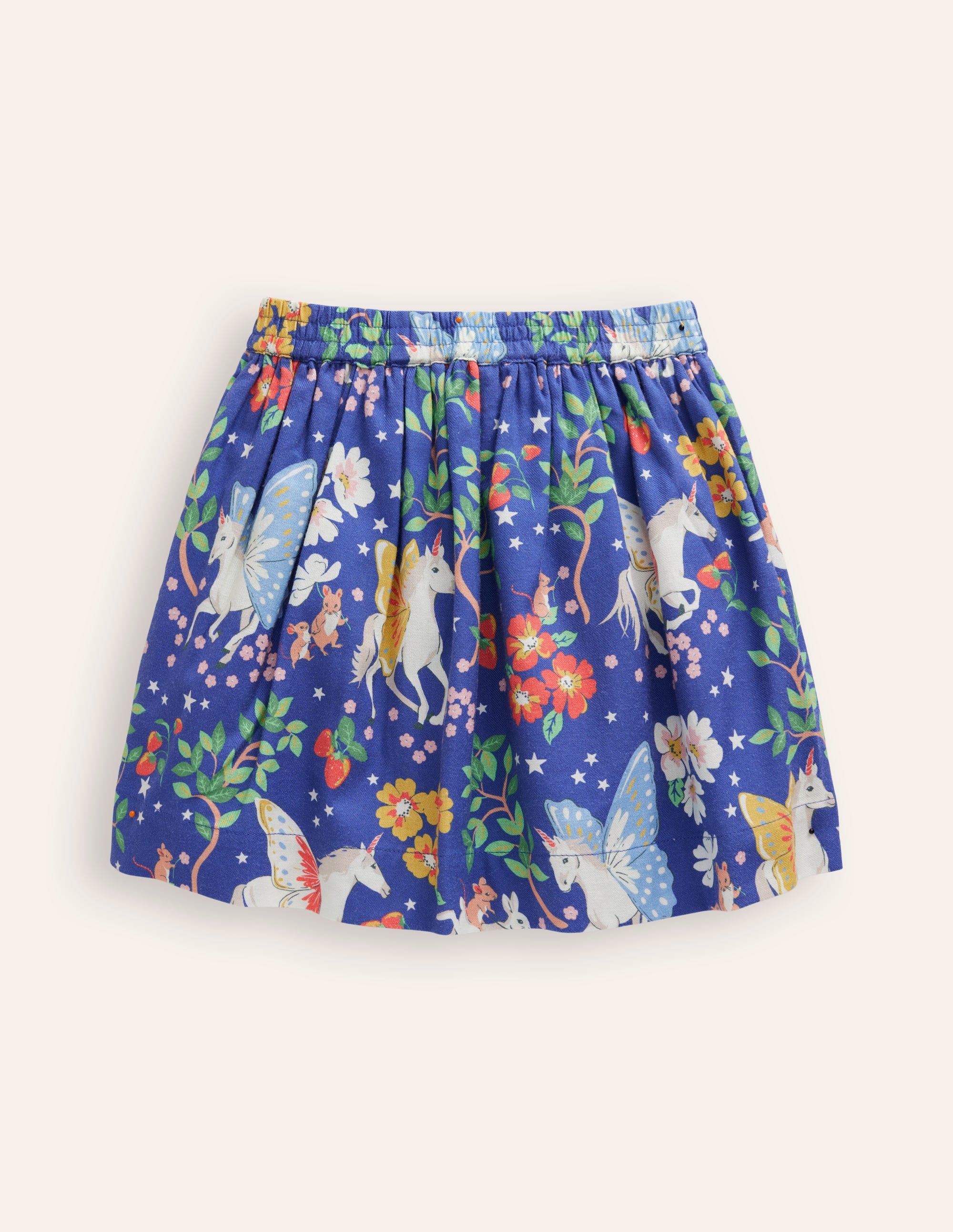  Printed Pull-On Twirly Skirt-Blue Enchanted Unicorn、mySite、ashleygrahame