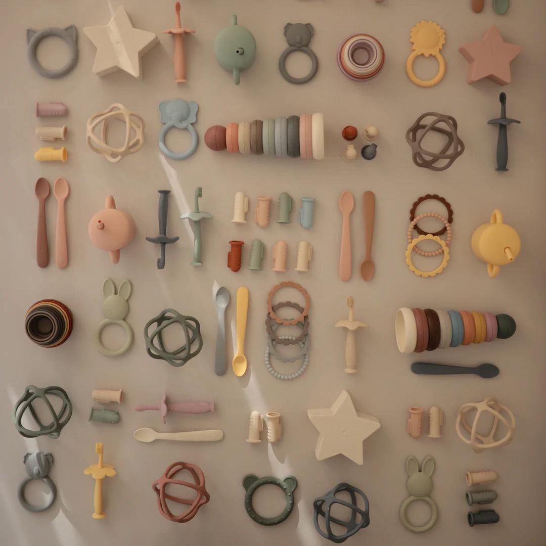  Mushie Finger Toothbrush - Cambridge Blue/Shifting Sand、mySite、merchandisen