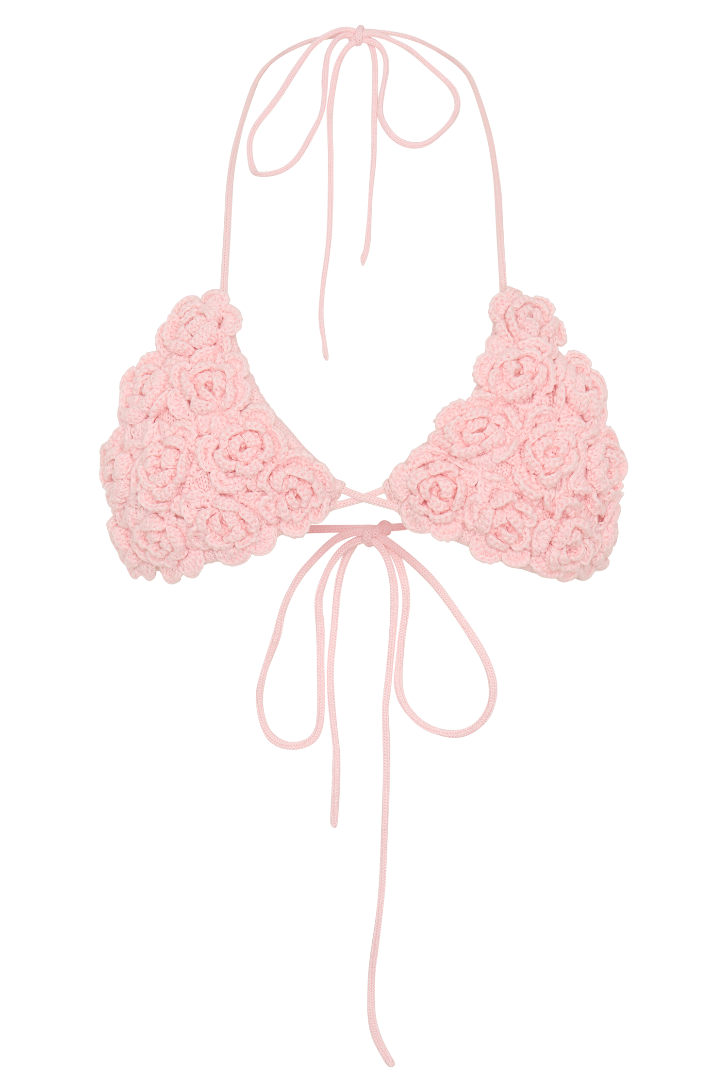 Aesha Floral Crochet Bikini Top - Pale Pink、mySite、solidvoid