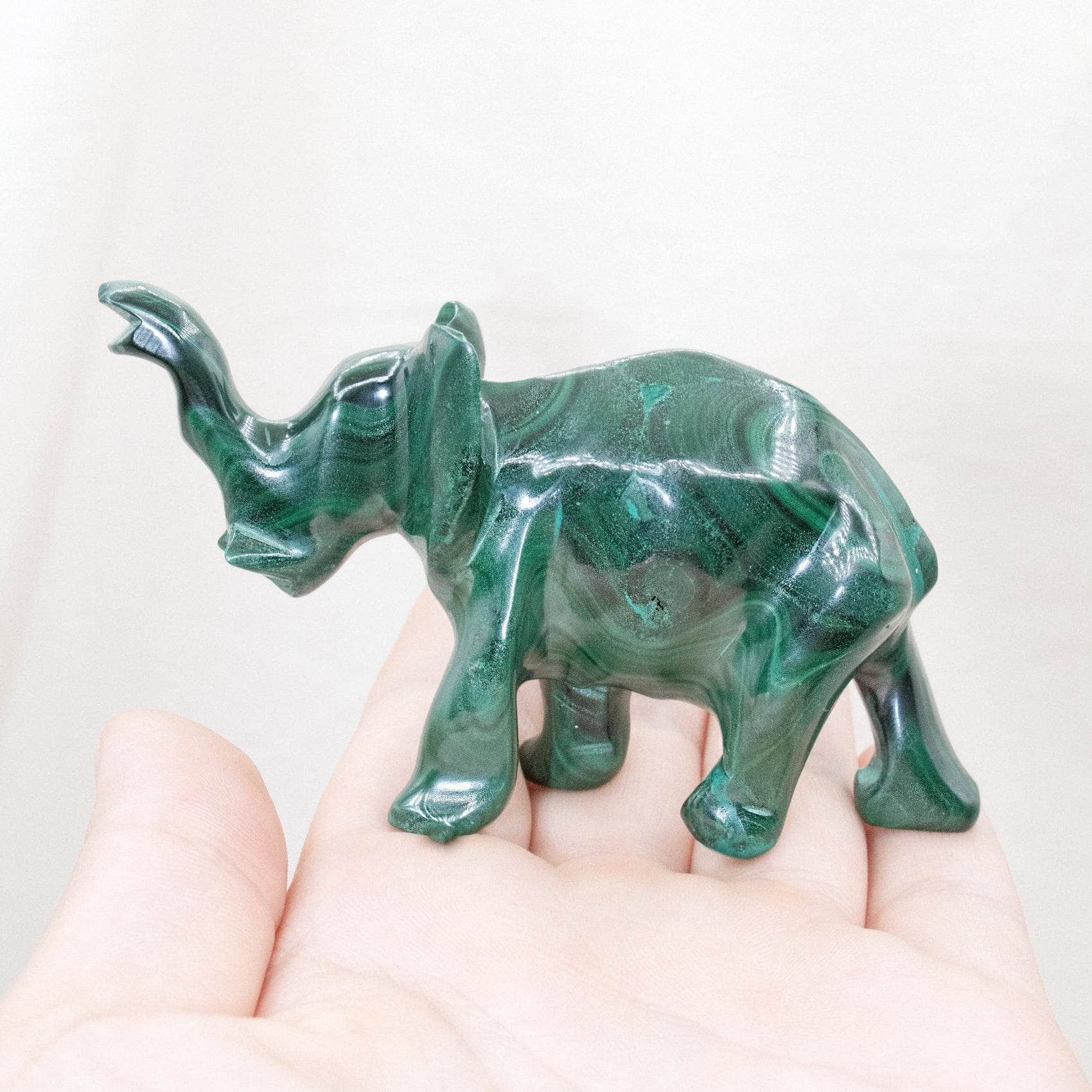 Genuine Malachite Elephants - Hand Carved - 1 of a Kind、mySite、hinf8tx79