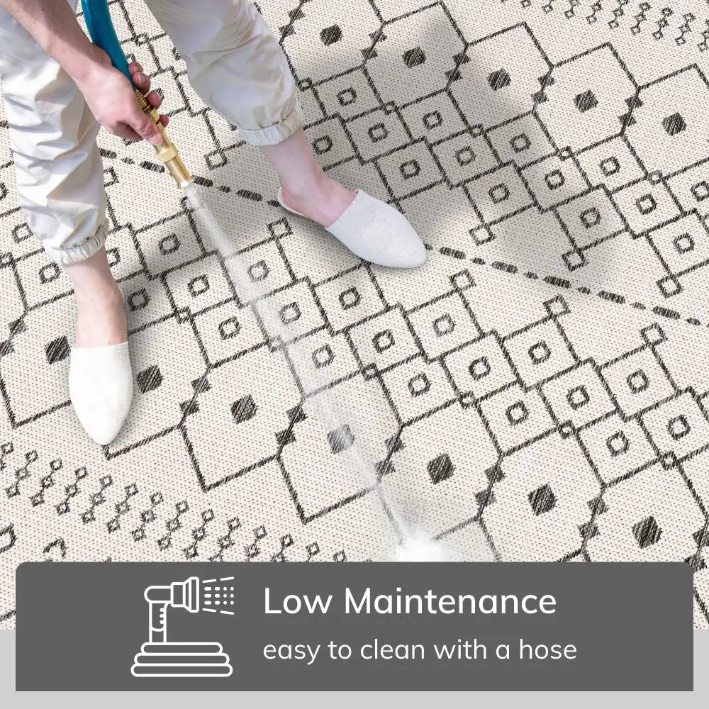 Nord Moroccan Tribal Indoor Outdoor Ivory Flatweave Rug、mySite、gigharbornorthrealestate