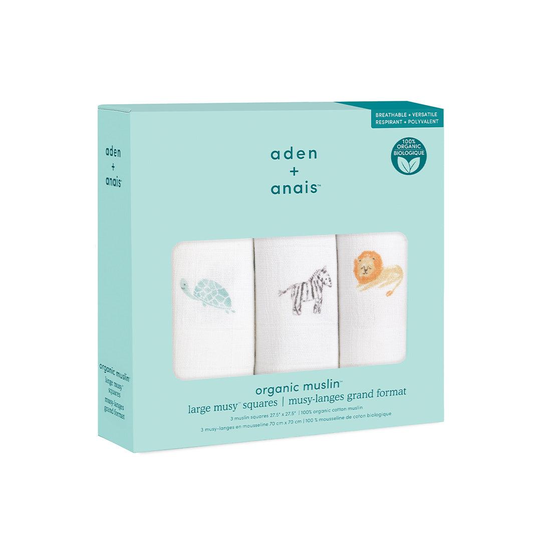  aden + anais Organic Muslin Squares - Animal Kingdom - 3 Pack、mySite、merchandisen